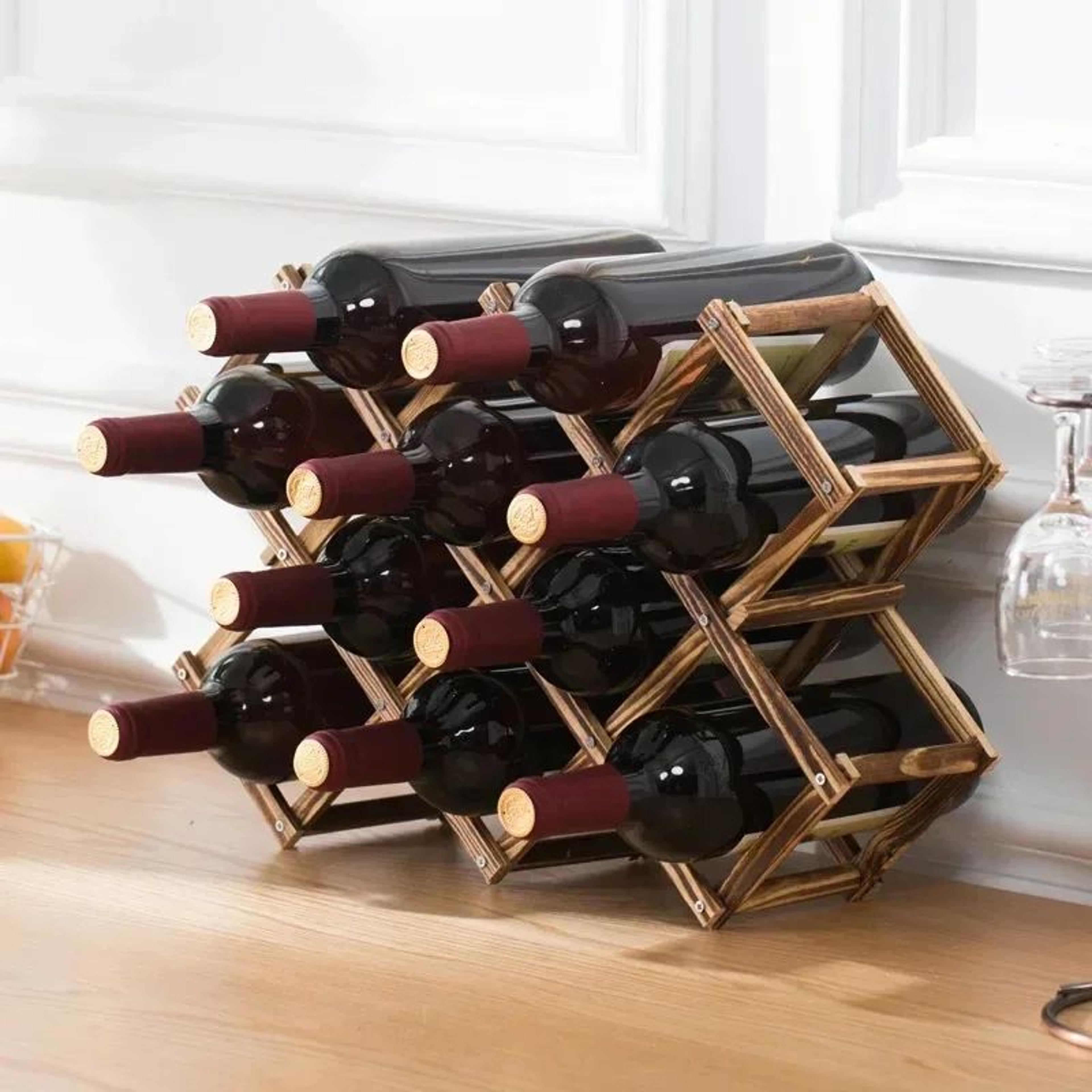 freestanding wine bottle display rack organizer