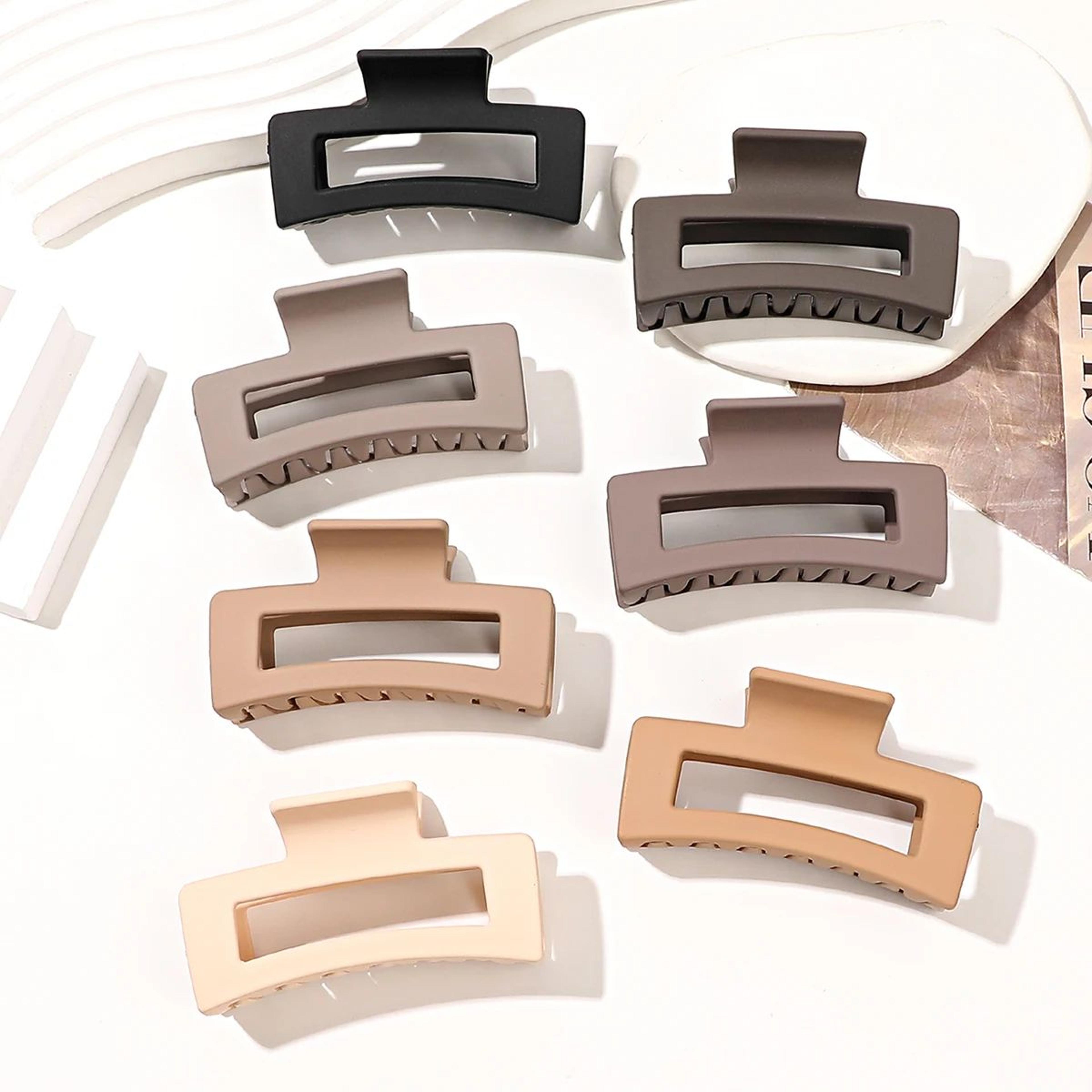 7 piece matte square hair claw clip set