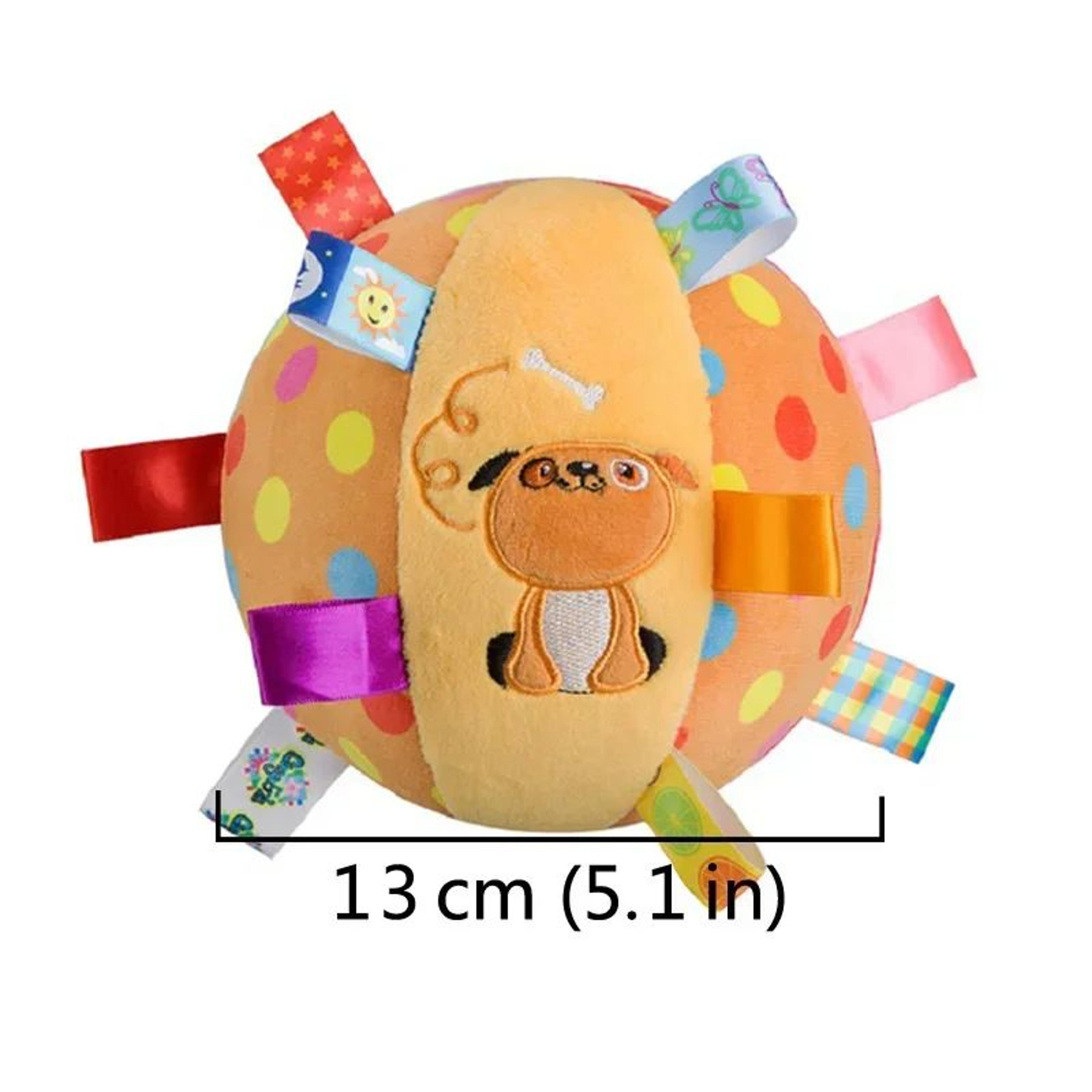 interactive bite resistant dog ball toy with plush handle and bell