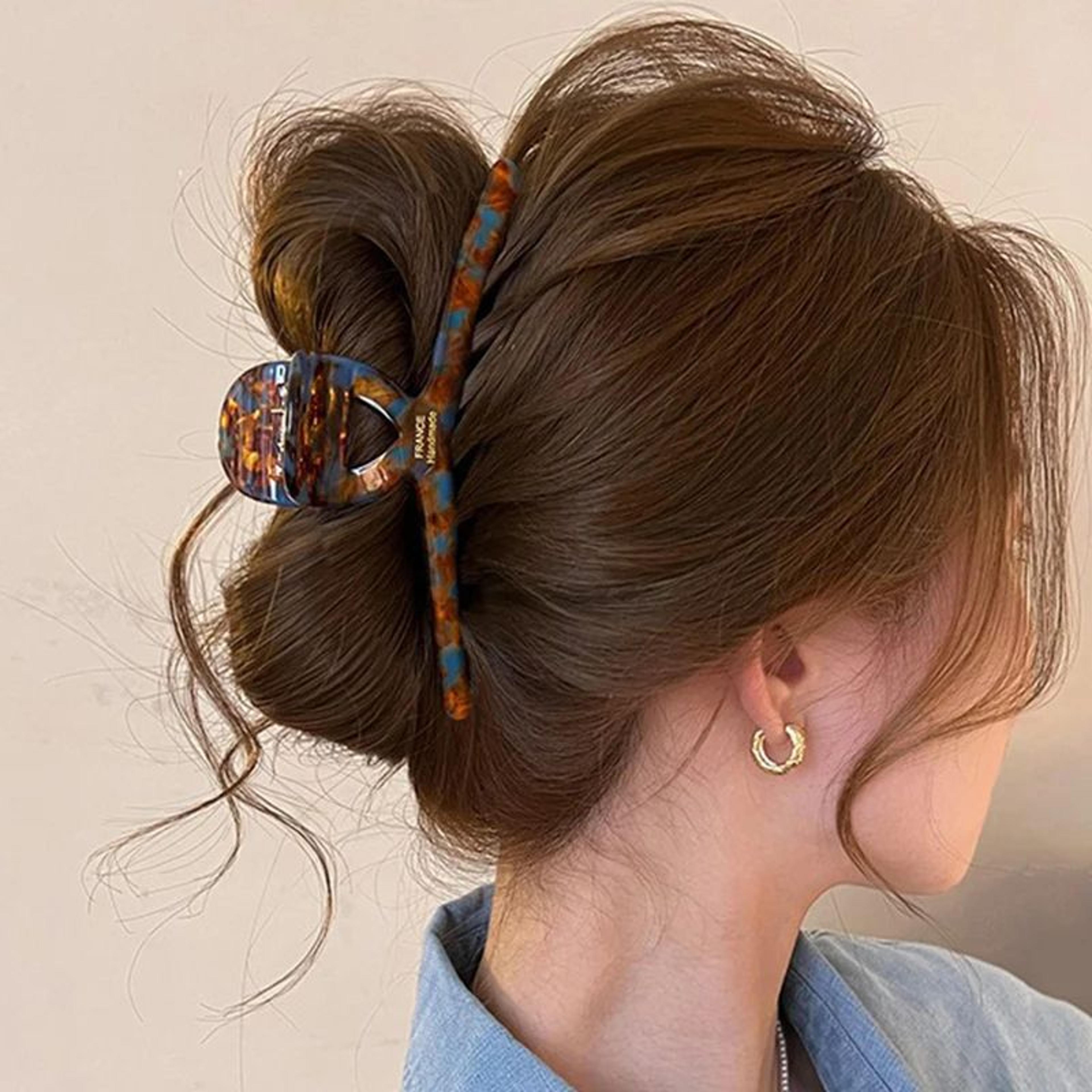 korean style large acetate shark hair claw for women