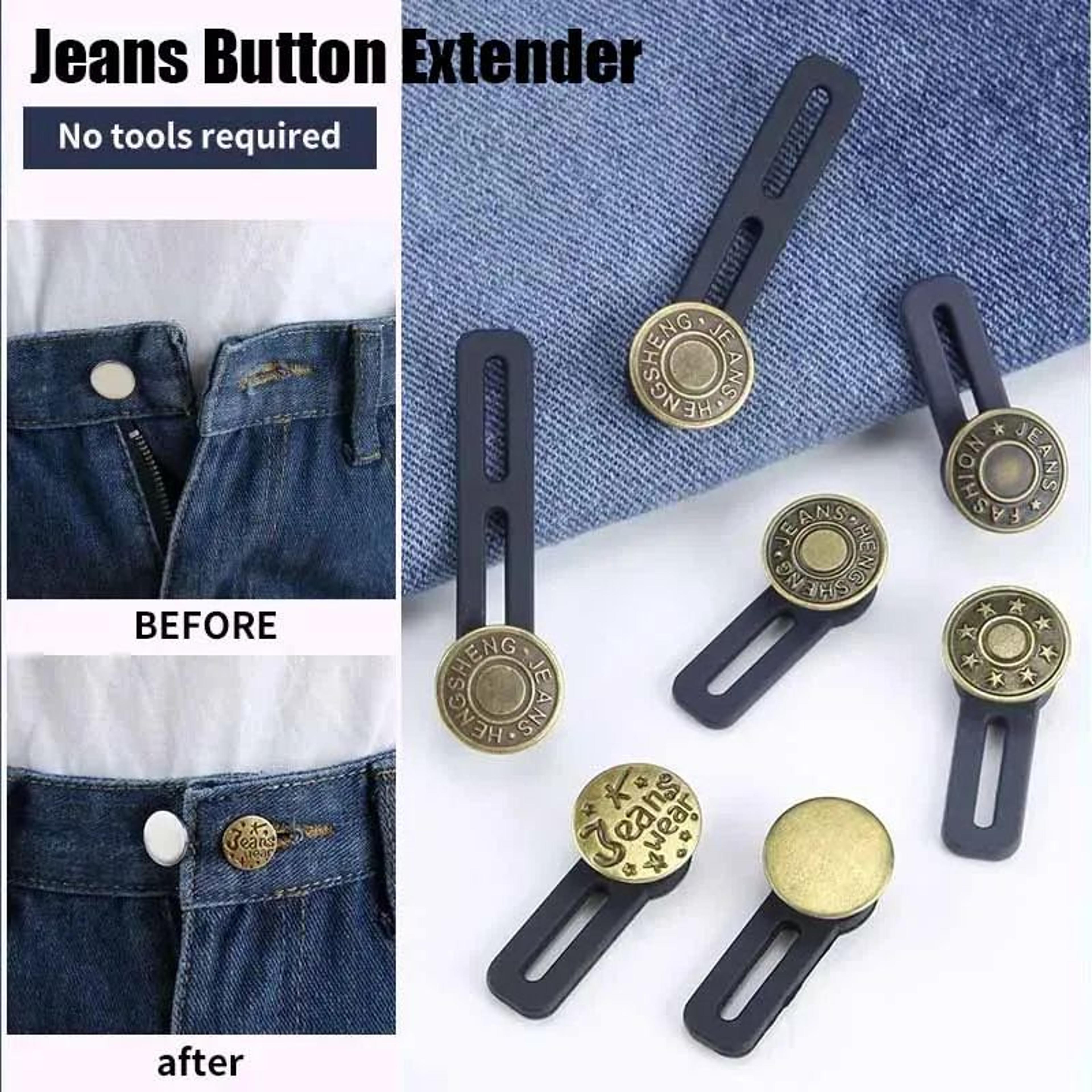 6 piece no sew jeans waist adjustment button set