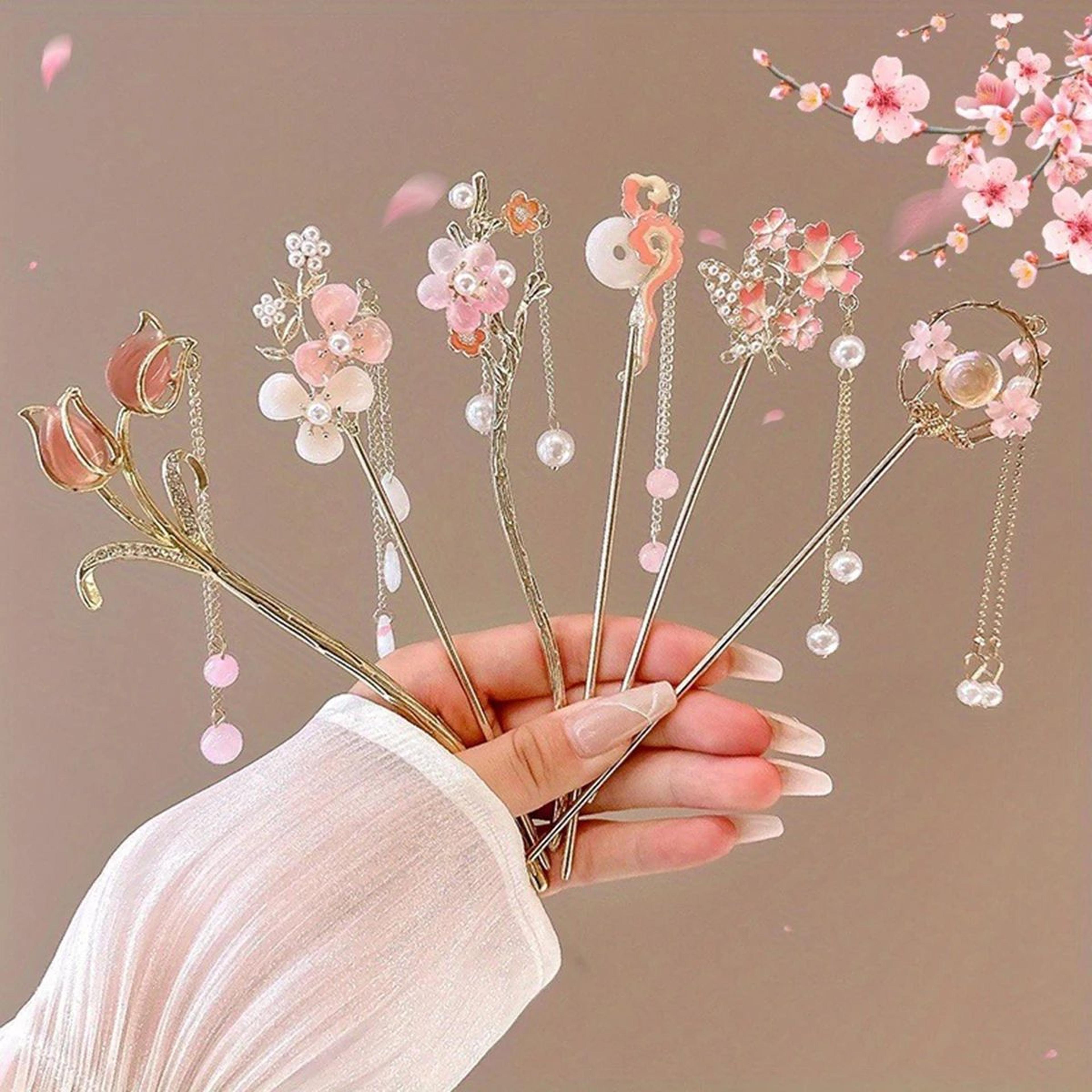 romantic chinese style alloy hairpin for women