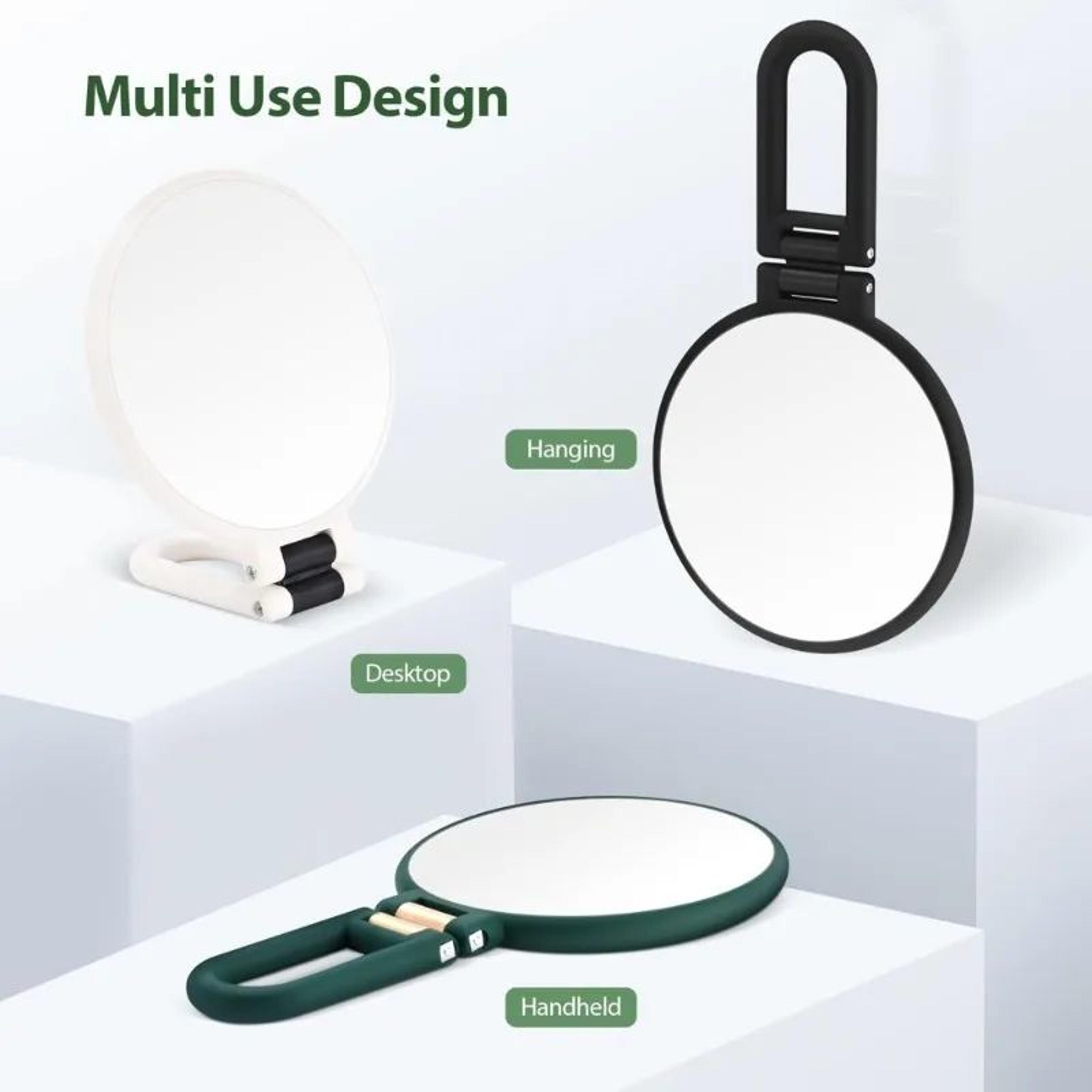 double sided 30x magnifying hand mirror with stand