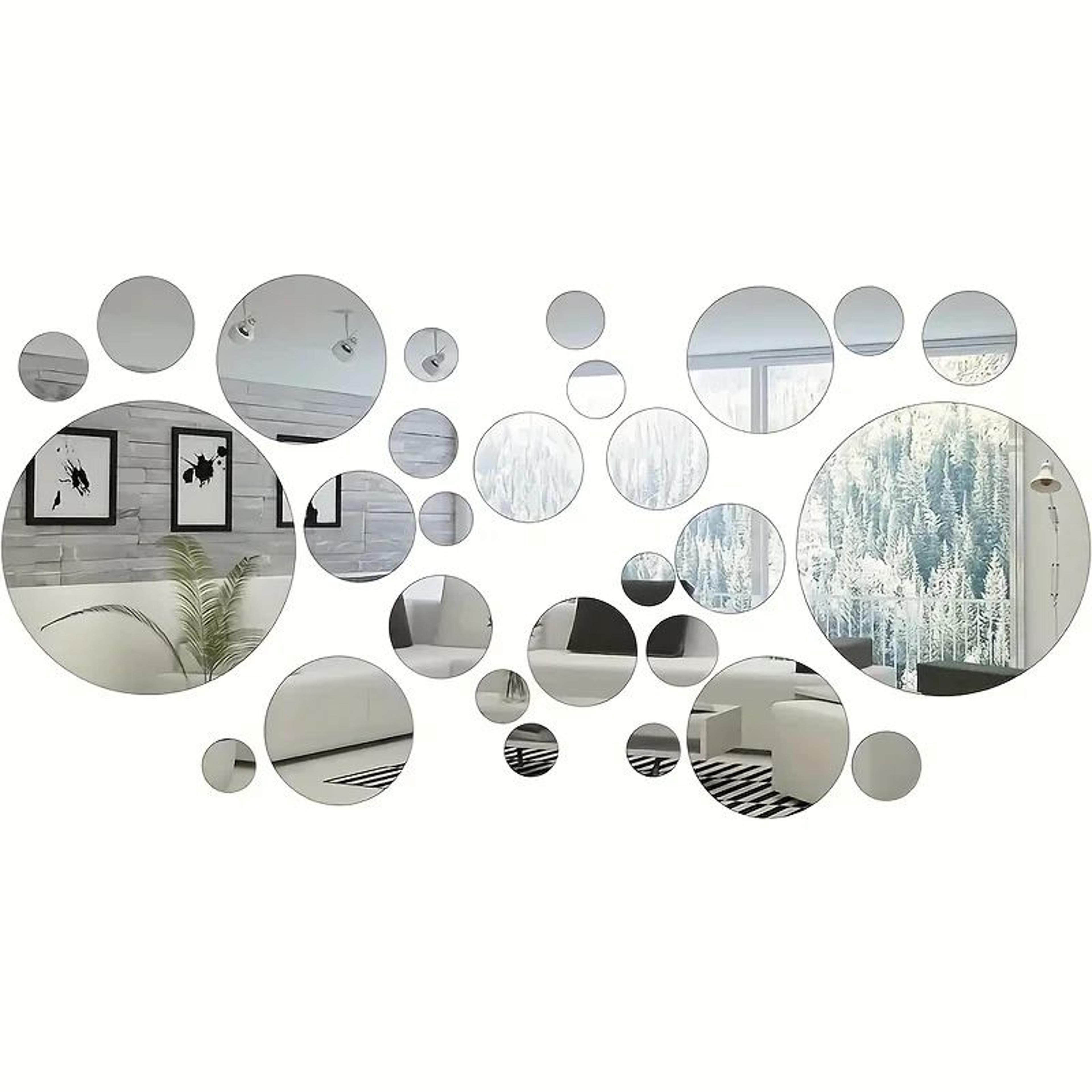 33 piece round acrylic mirror wall decoration set