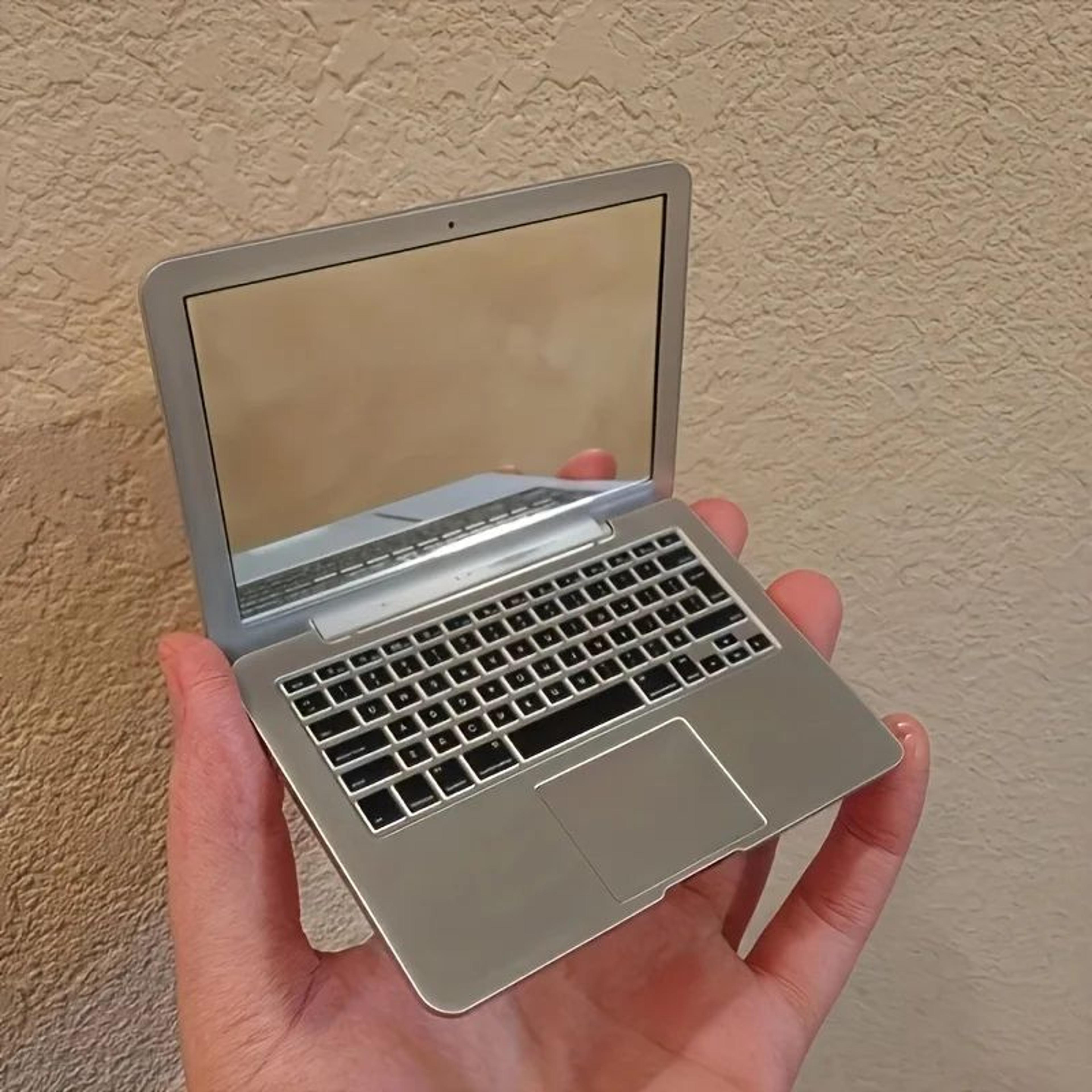 mini computer shaped portable folding makeup mirror