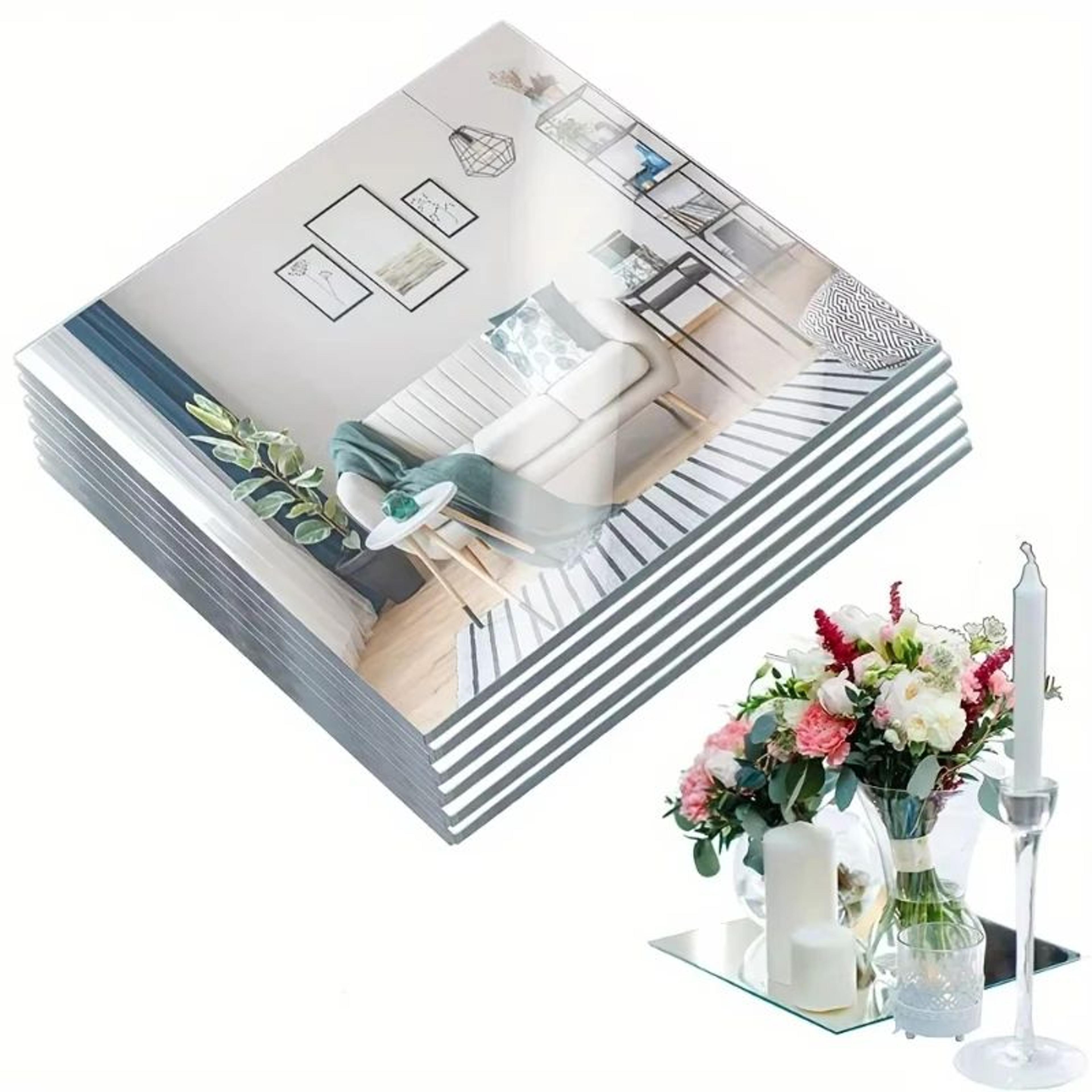 15cm square mirror candle holder decorative tray