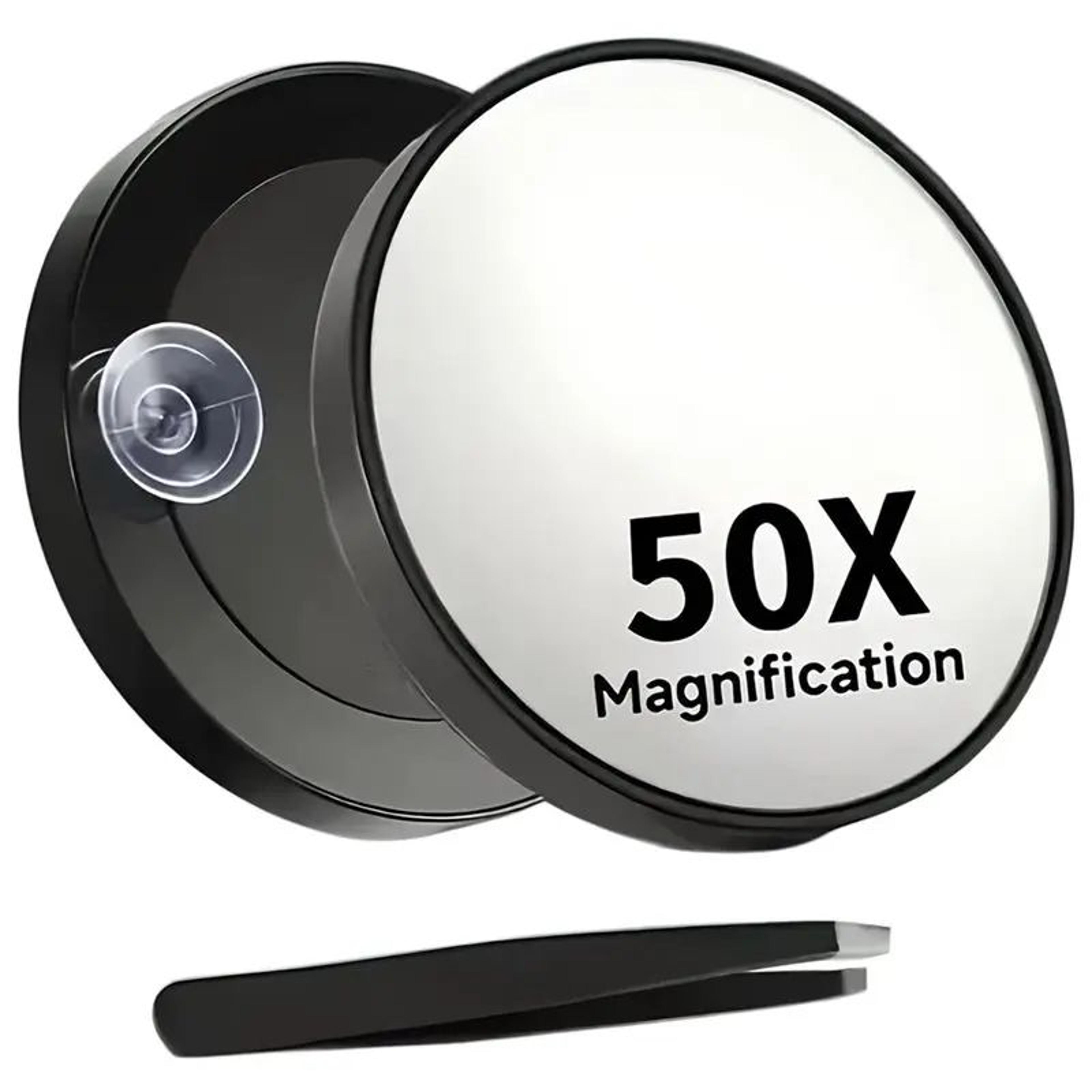 50x magnifying makeup mirror with suction cup