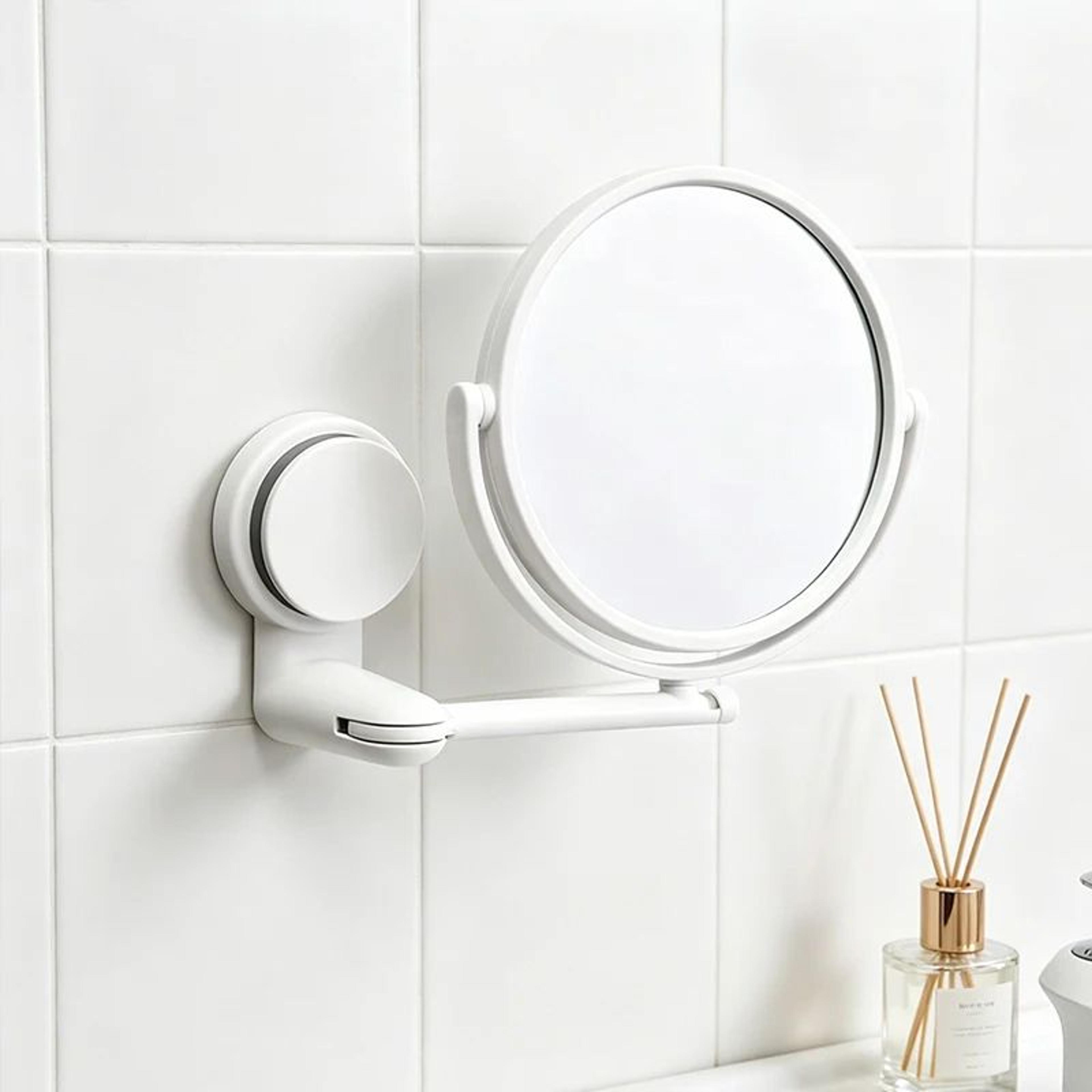 adjustable double sided 3x magnifying suction makeup mirror