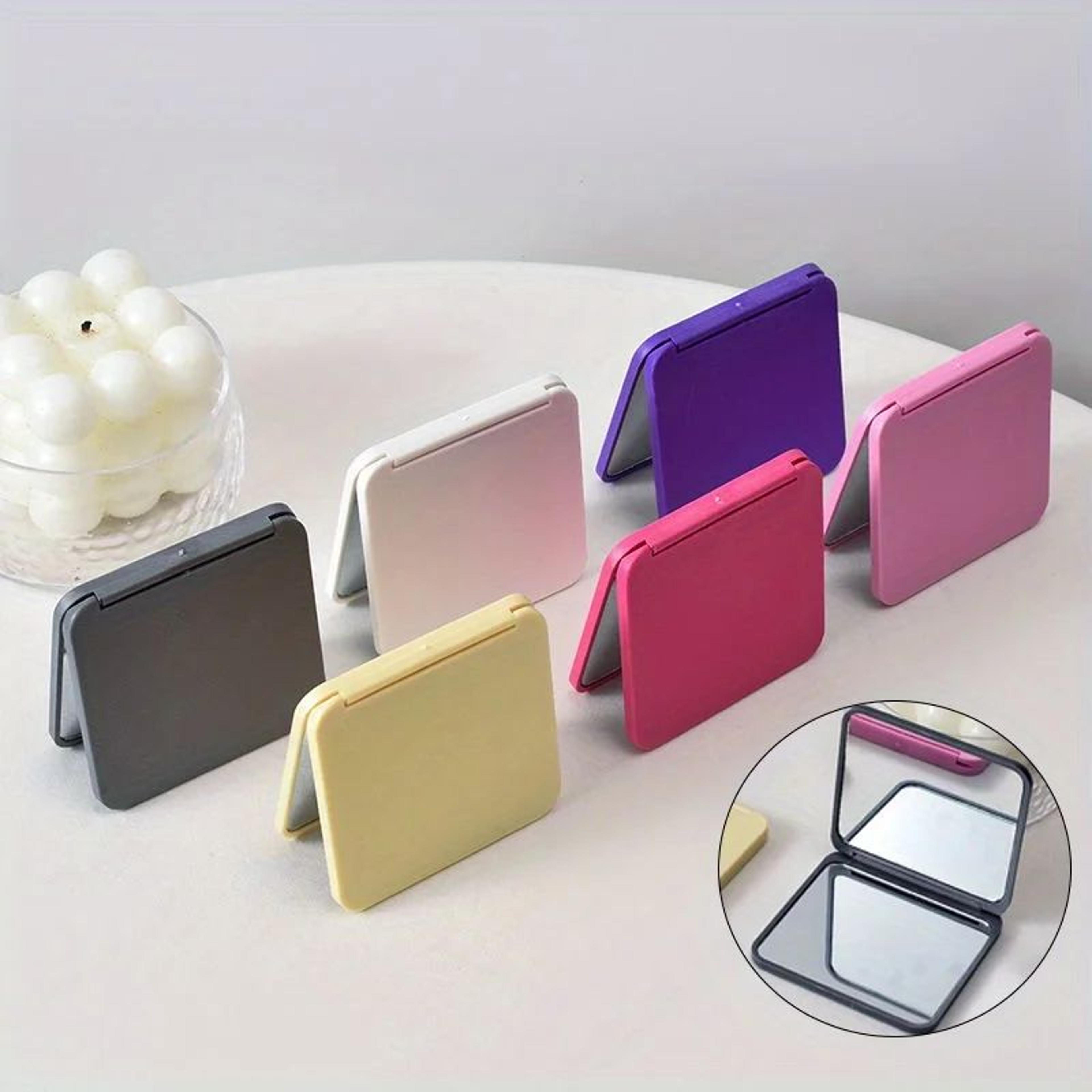 double sided square portable compact pocket makeup mirror