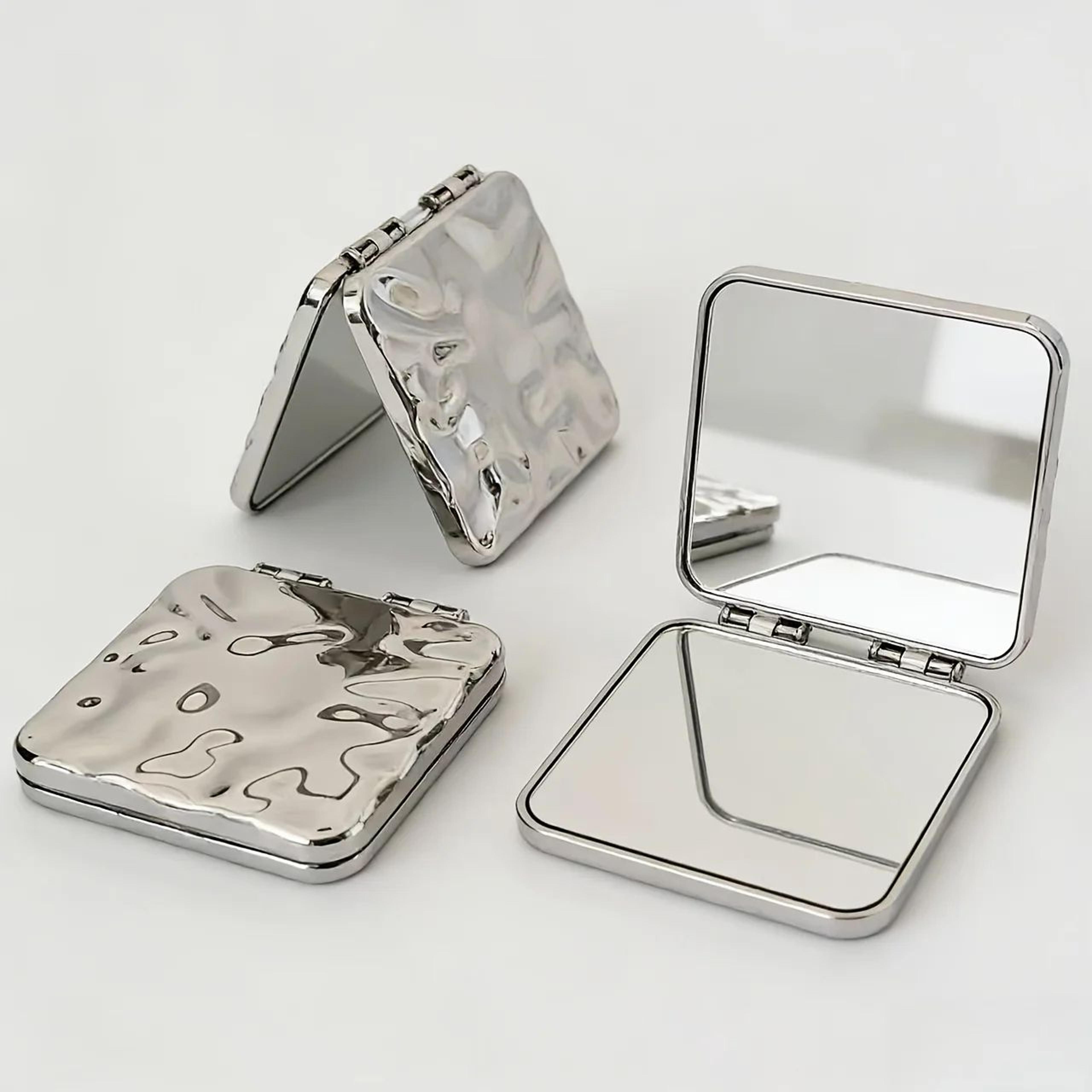 double sided folding portable handheld makeup mirror
