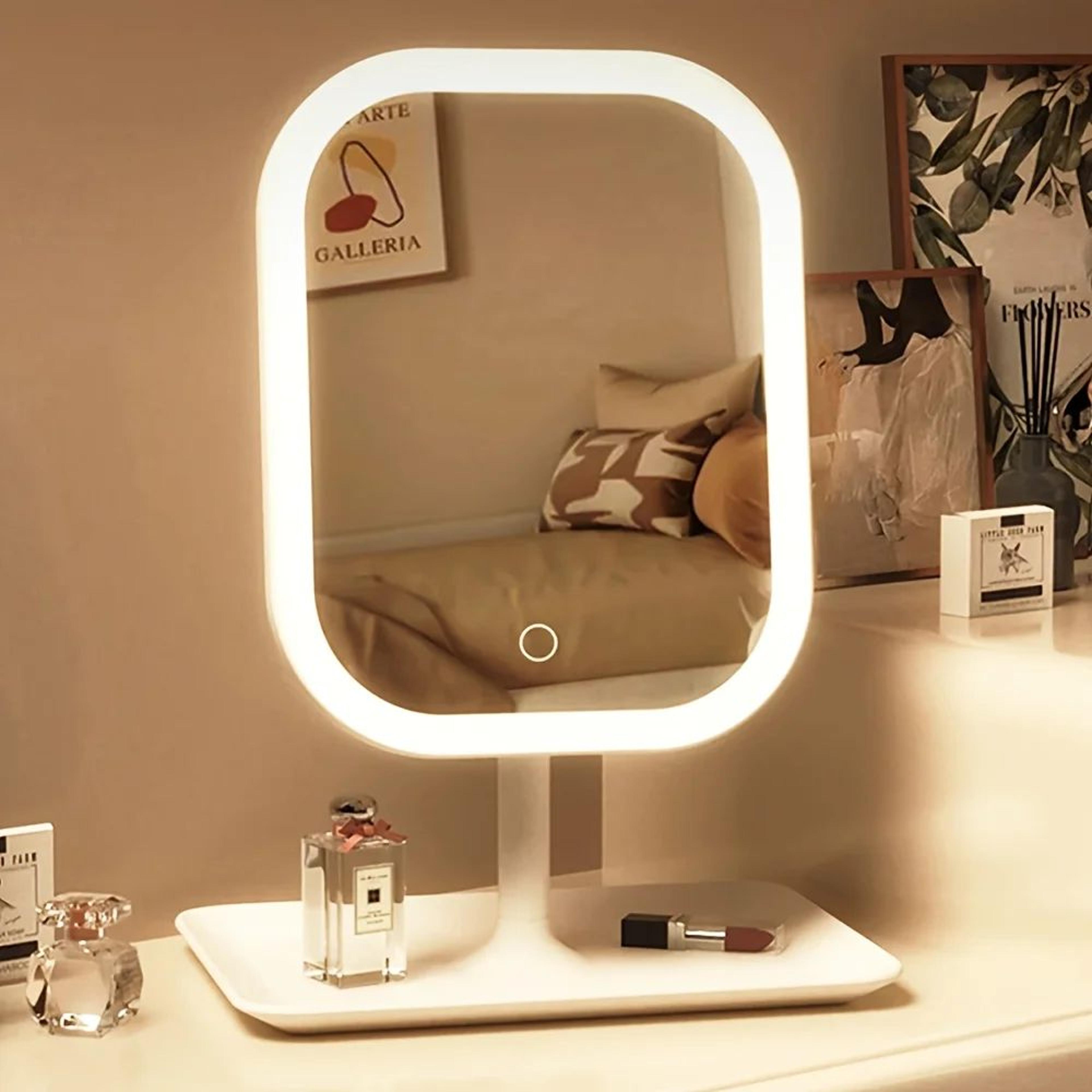 rechargeable led makeup mirror with touch control