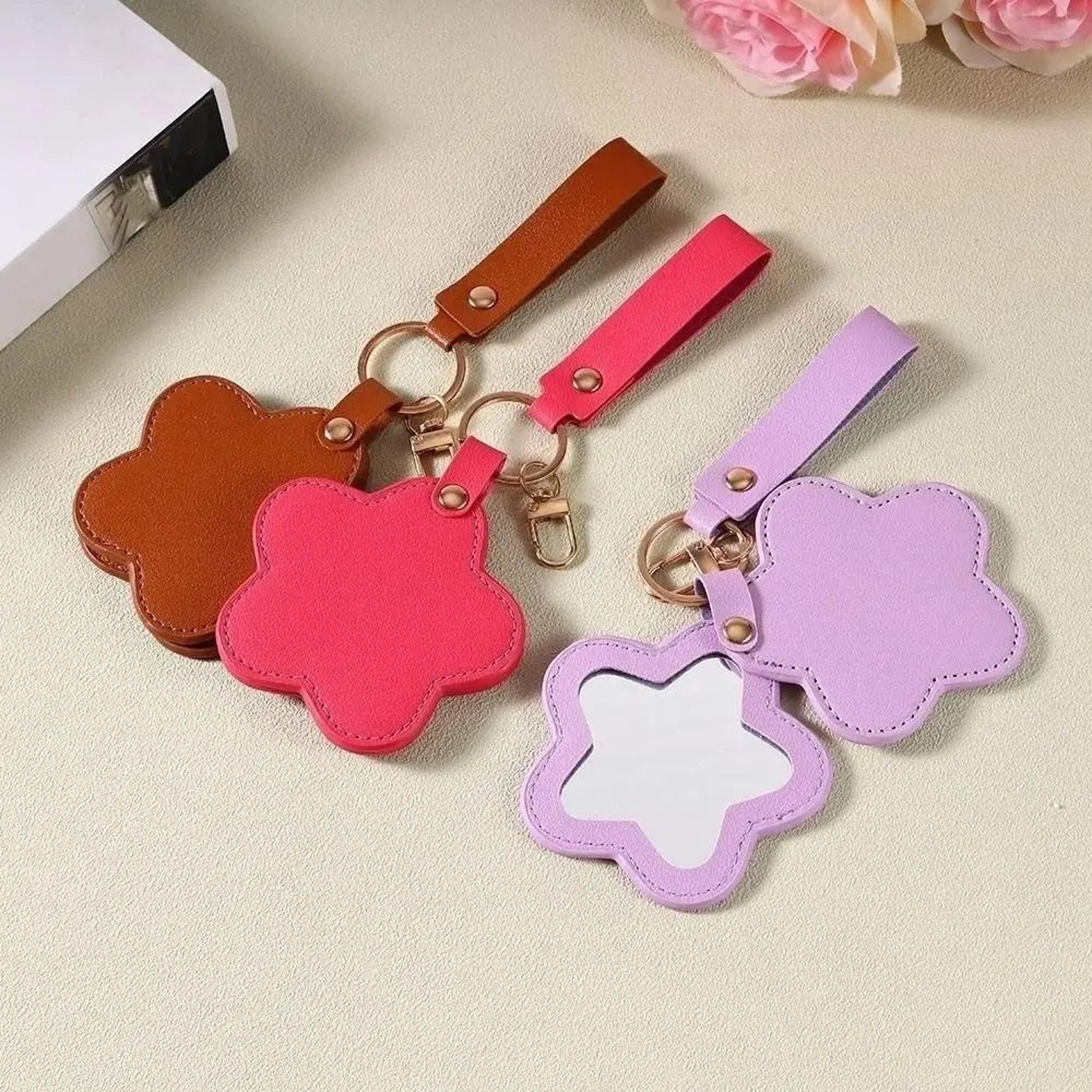 star shape rotating mini mirror bag and keychain pendant