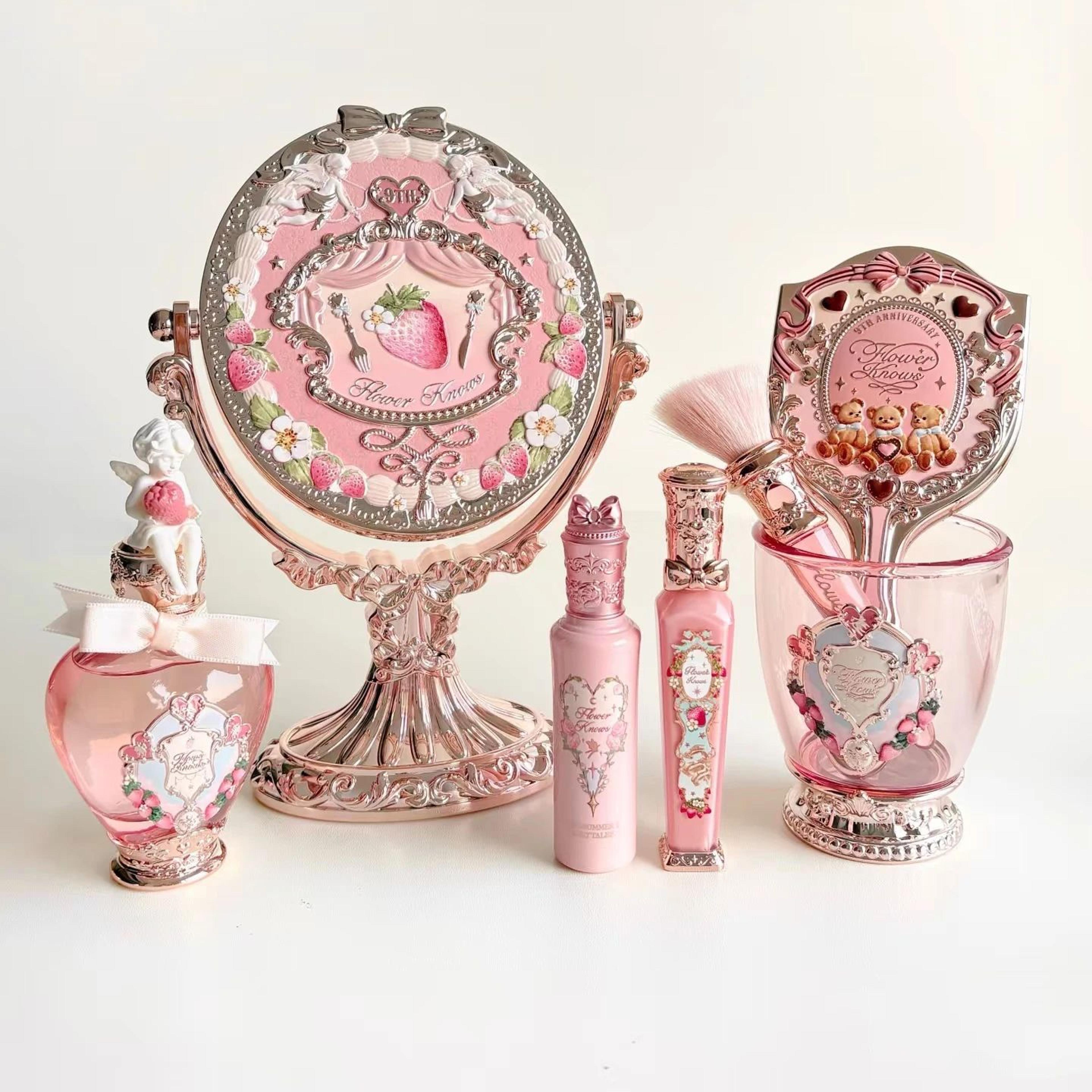 luxury vanity mirror hair brush and brush holder set