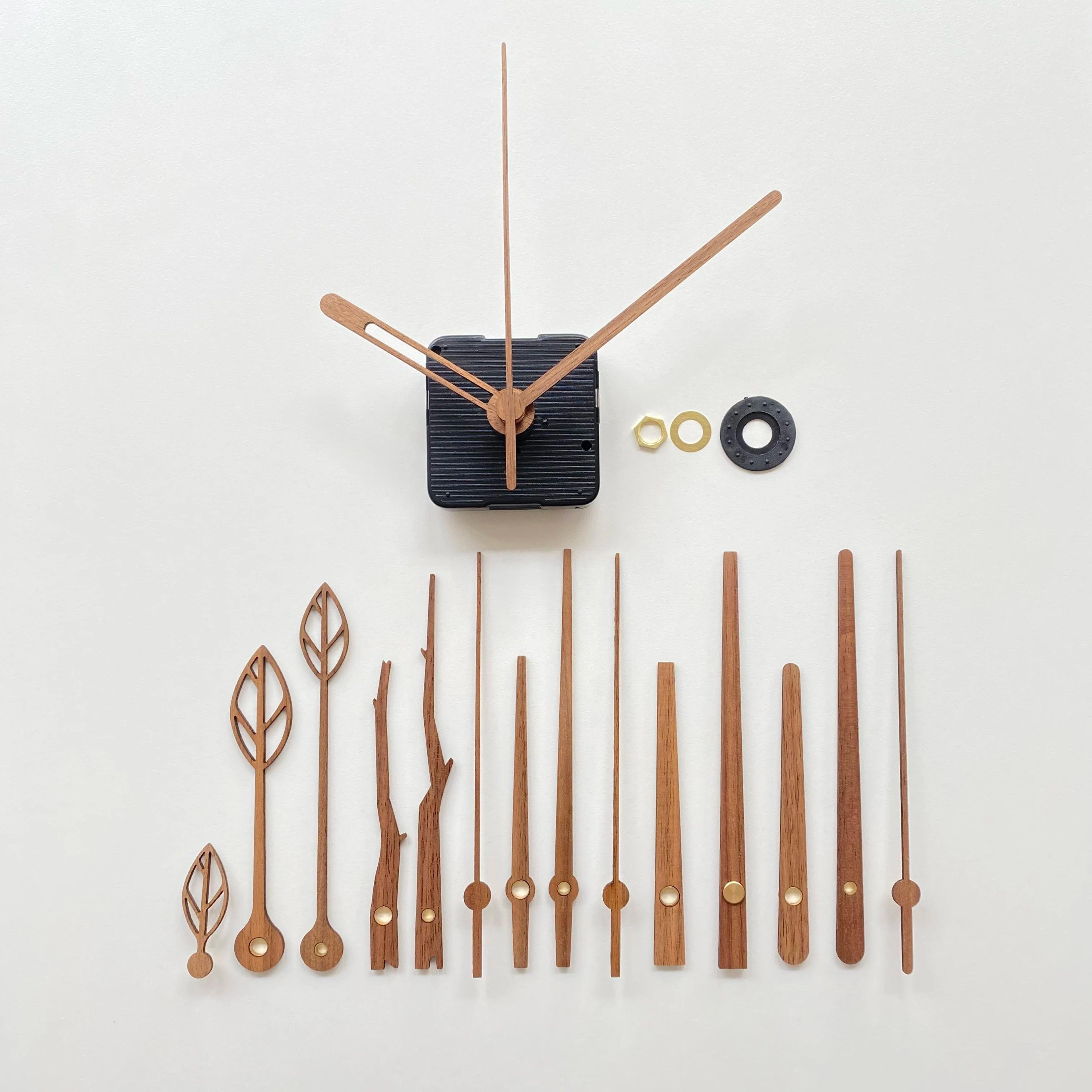 silent high torque quartz clock movement kit with wooden hands