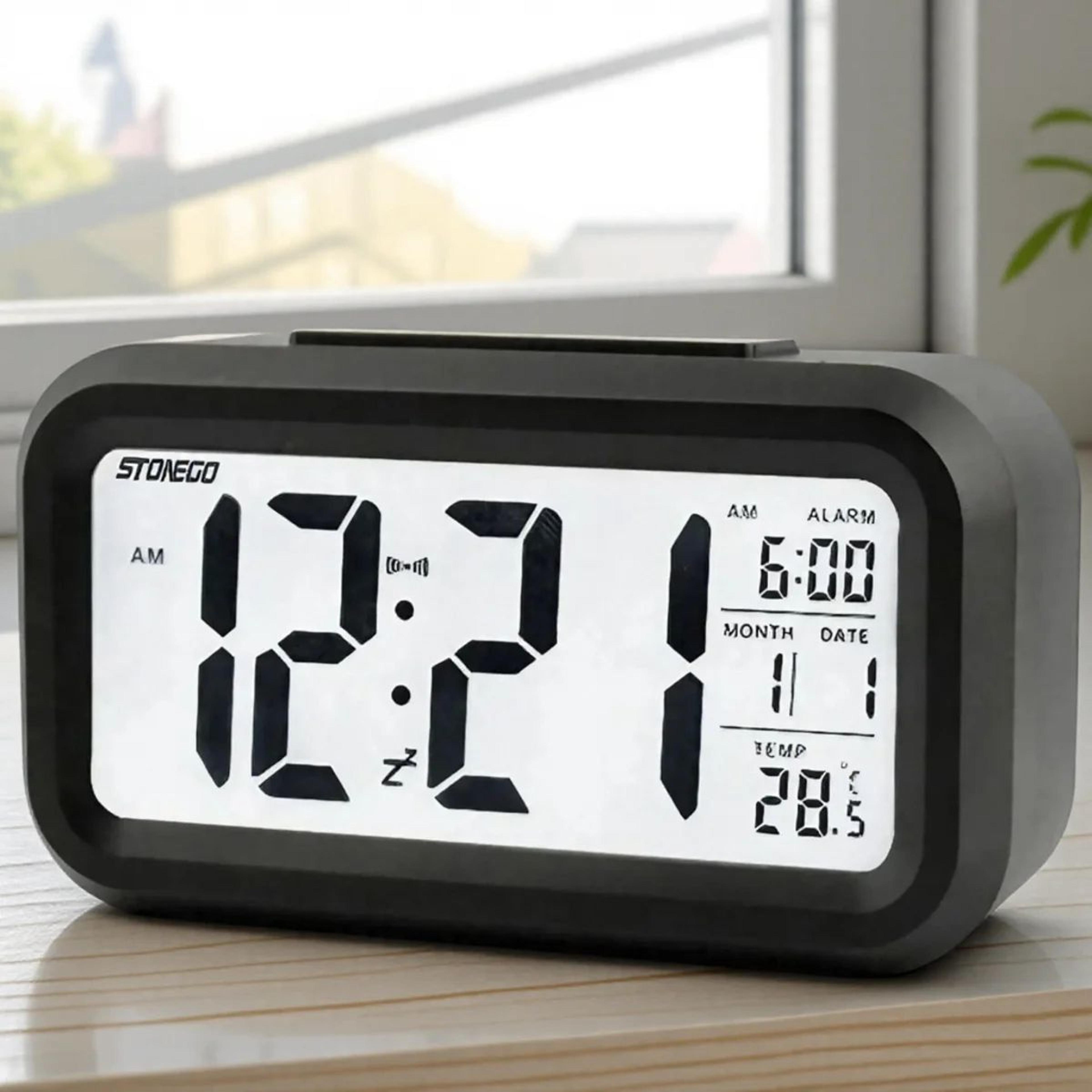 mini led digital alarm clock with backlight and snooze