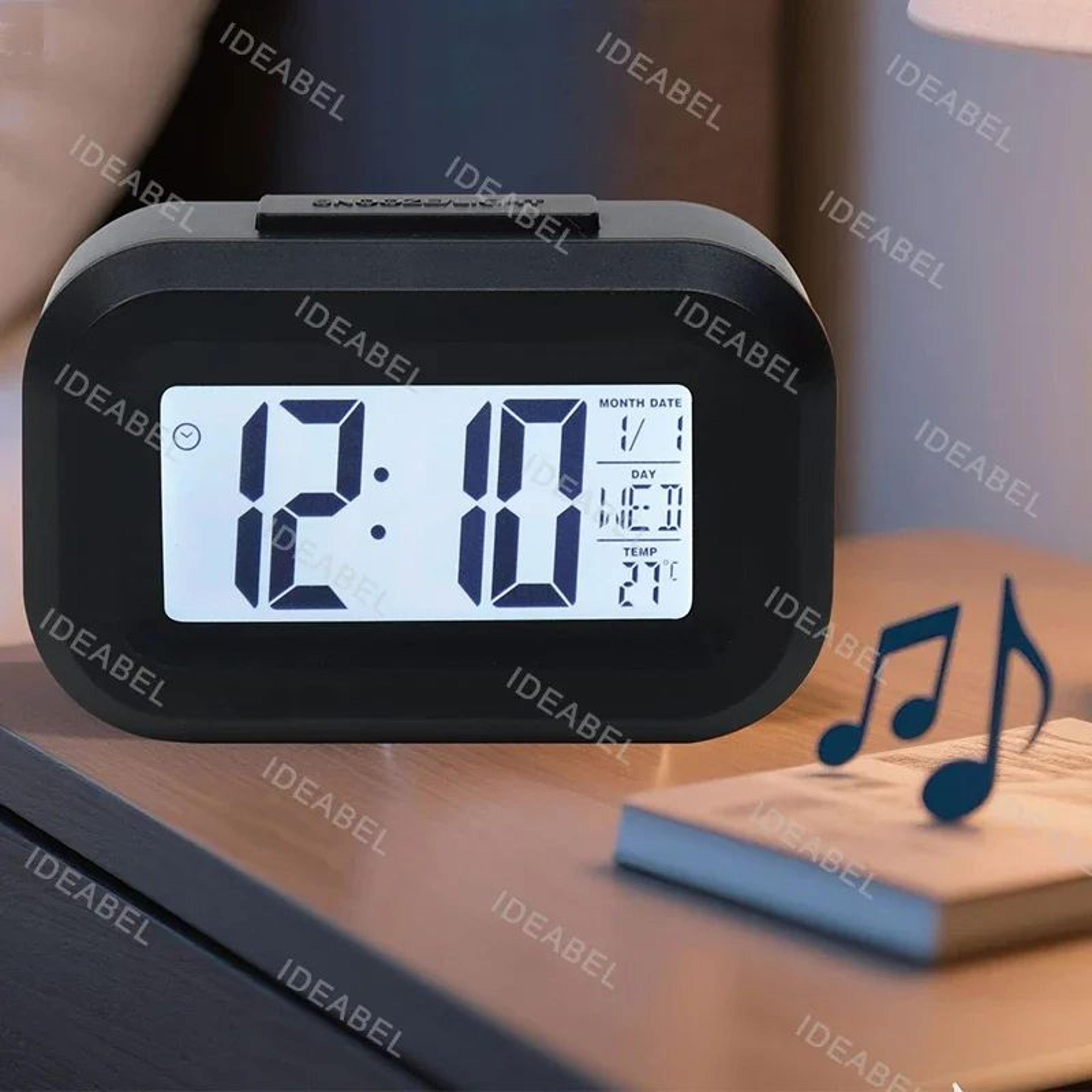 led digital alarm clock with backlight and calendar display