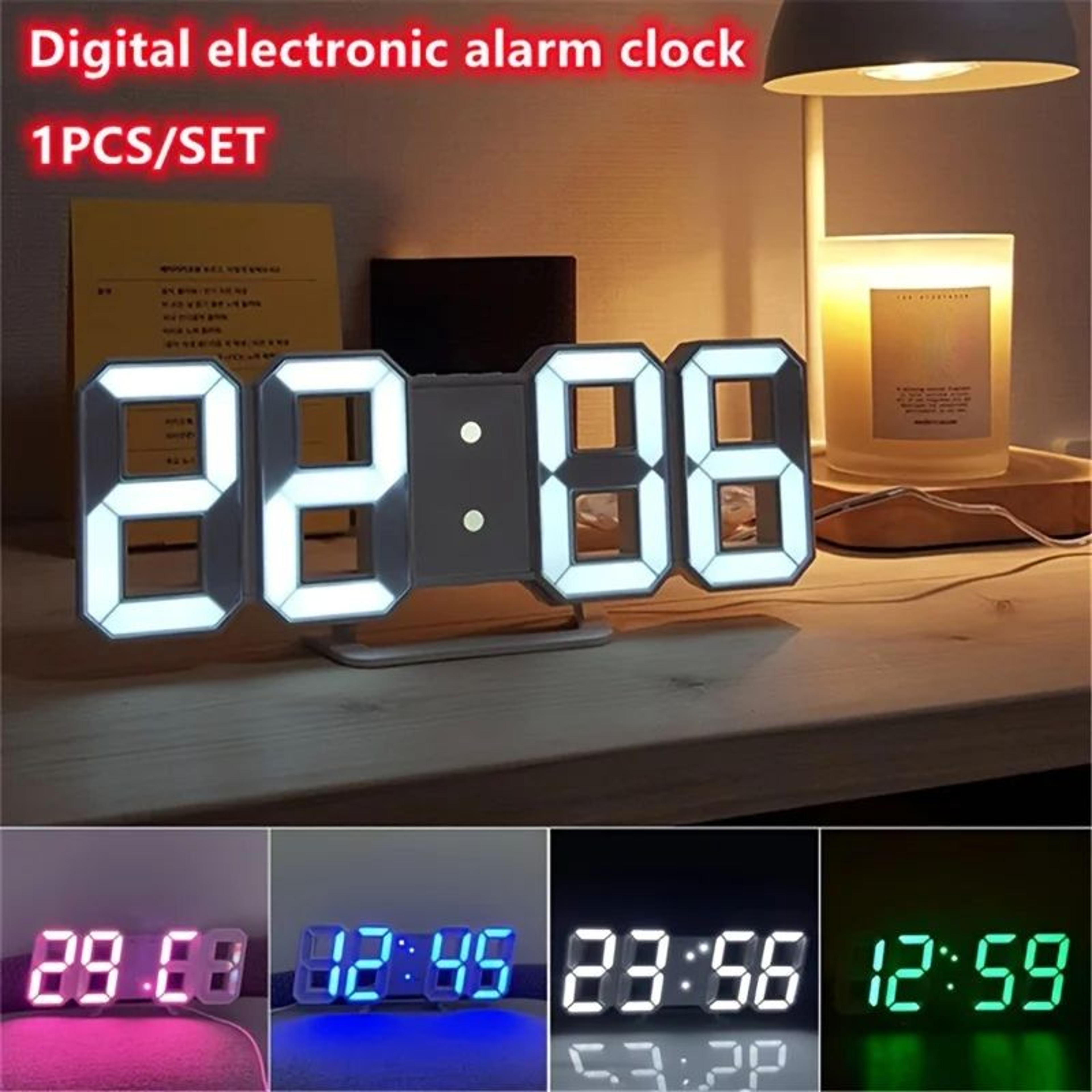 3d led digital alarm clock for wall or desktop display