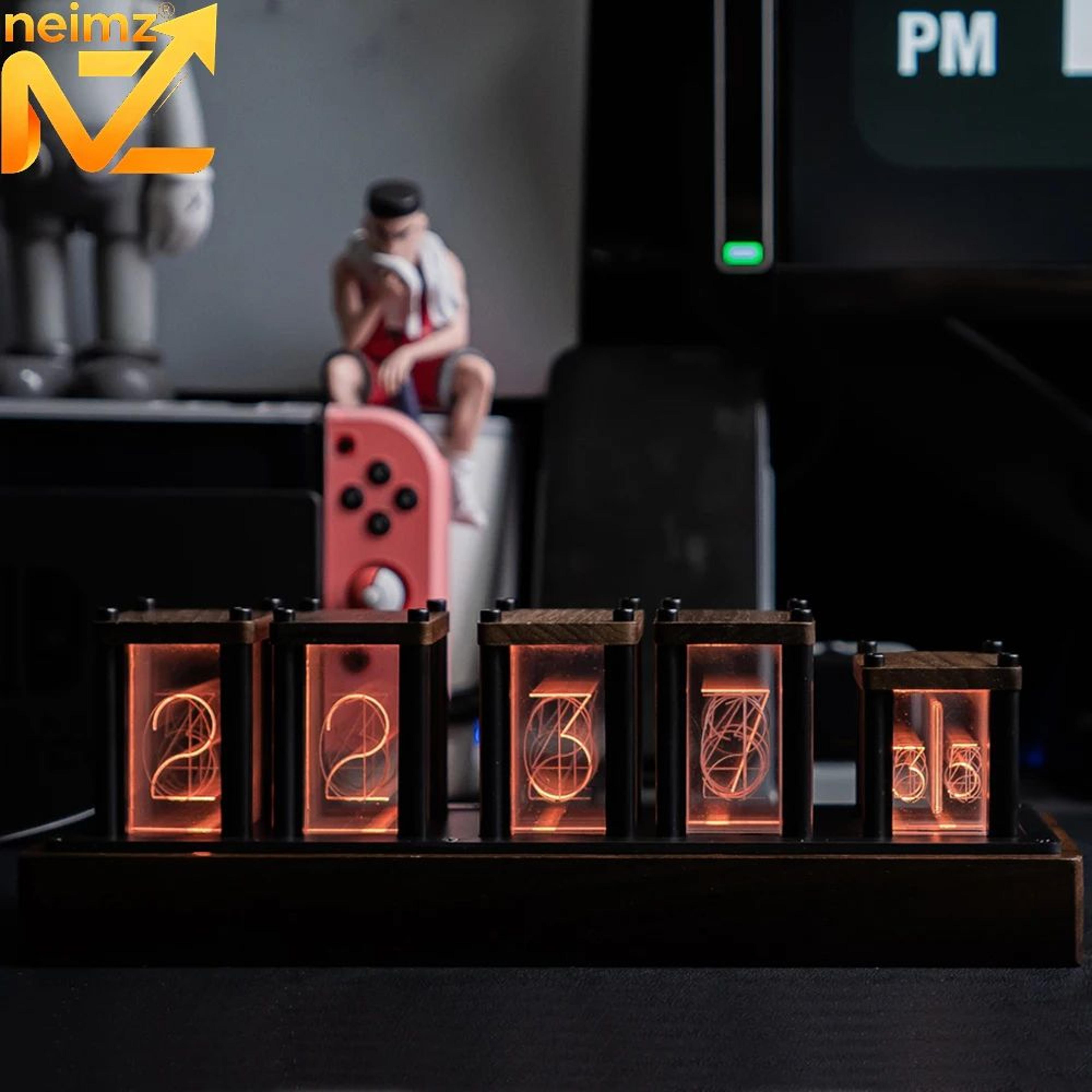 diy wooden nixie tube clock with colorful rgb led glow