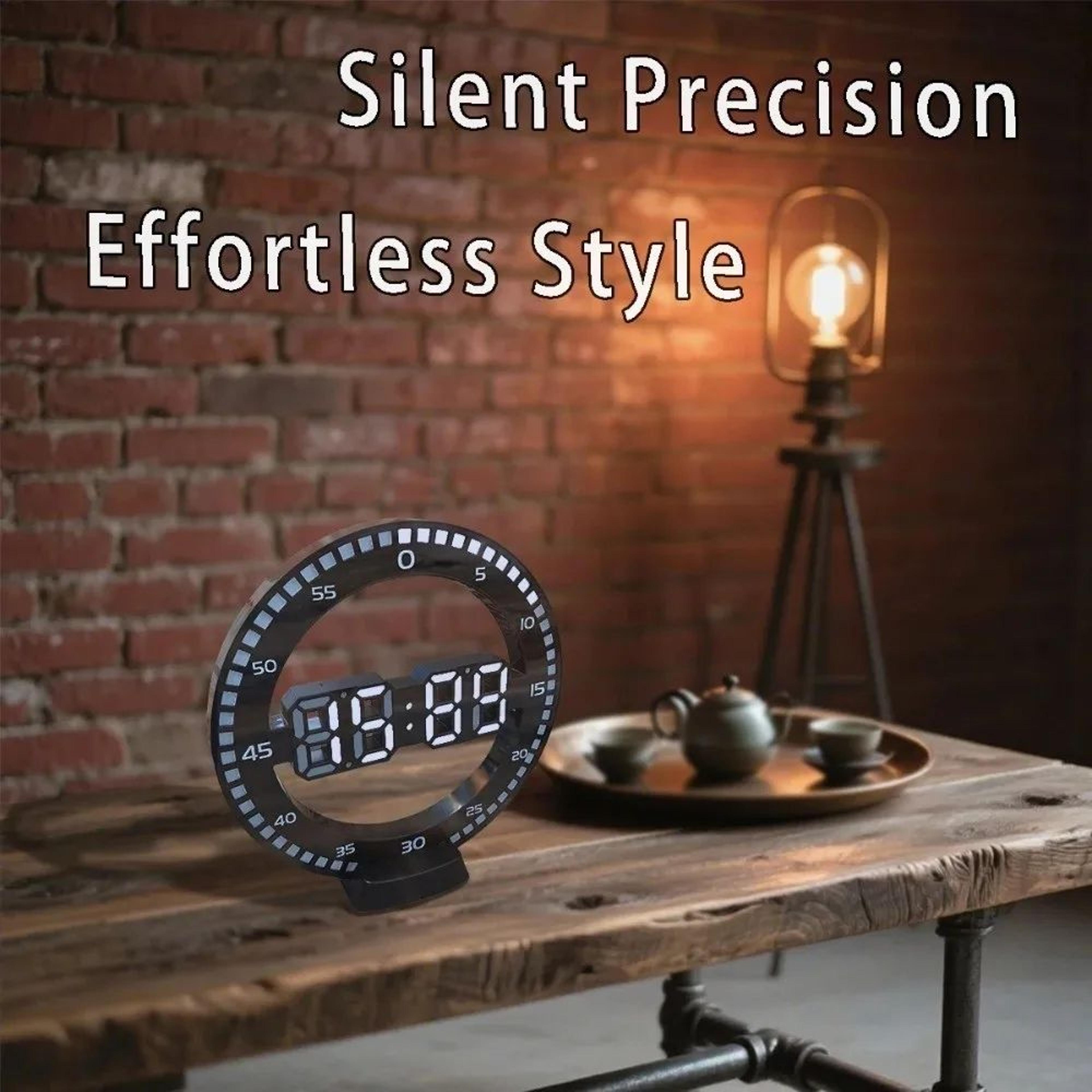 modern led digital wall clock with luminous silent display