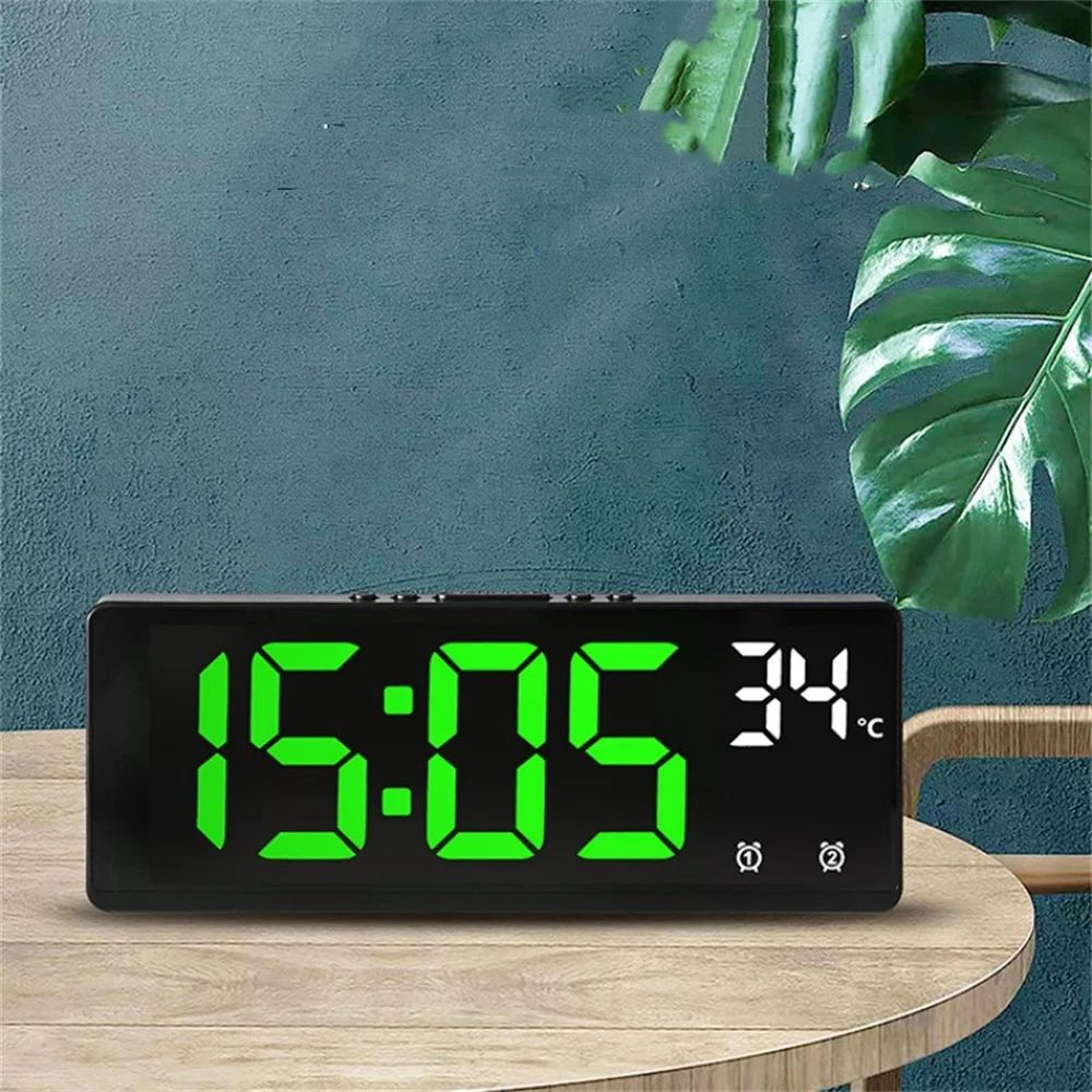 voice control led digital alarm clock with dual alarm and temperature