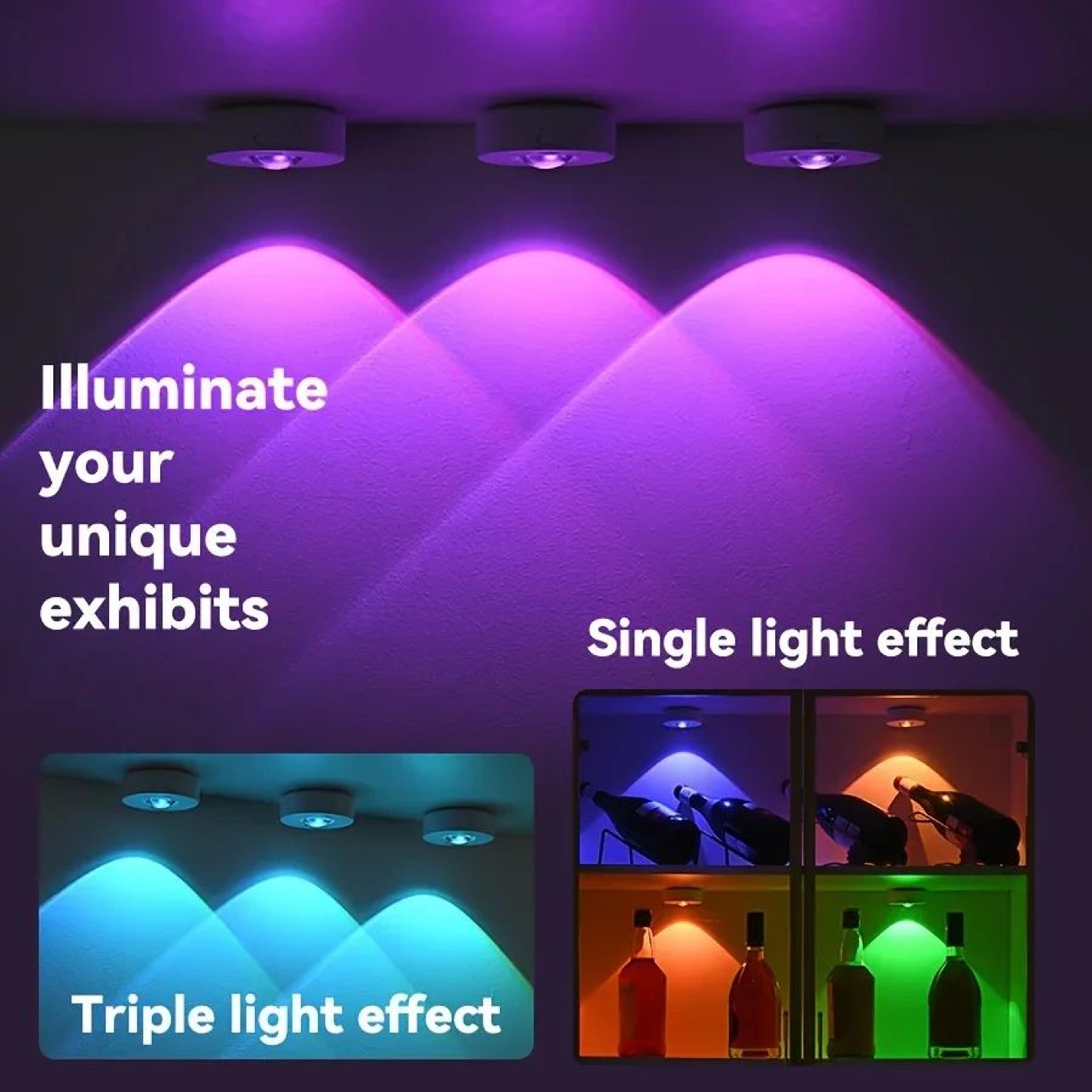 rgb 12 color rechargeable cabinet night light with remote control