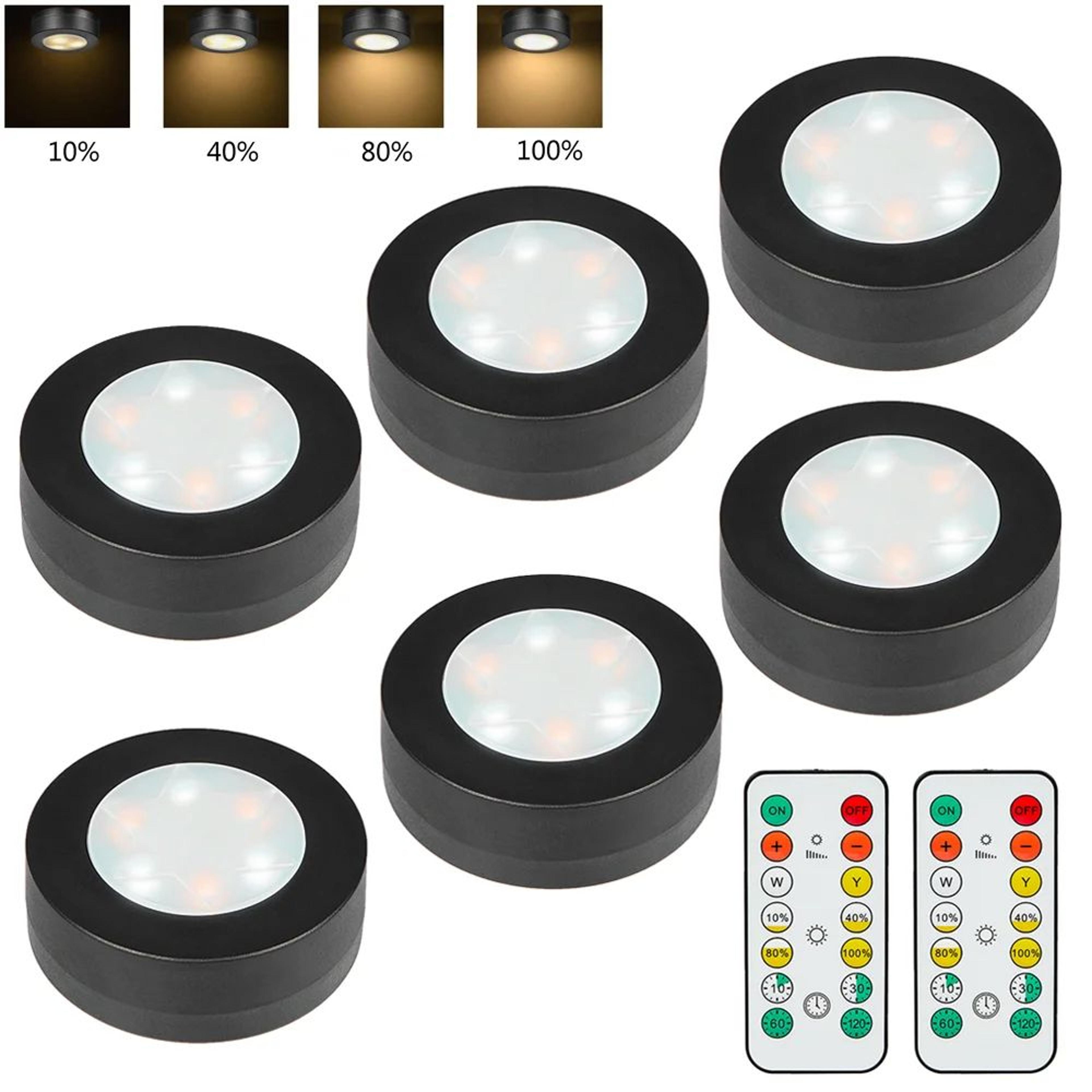 dimmable round led under cabinet lights with remote control
