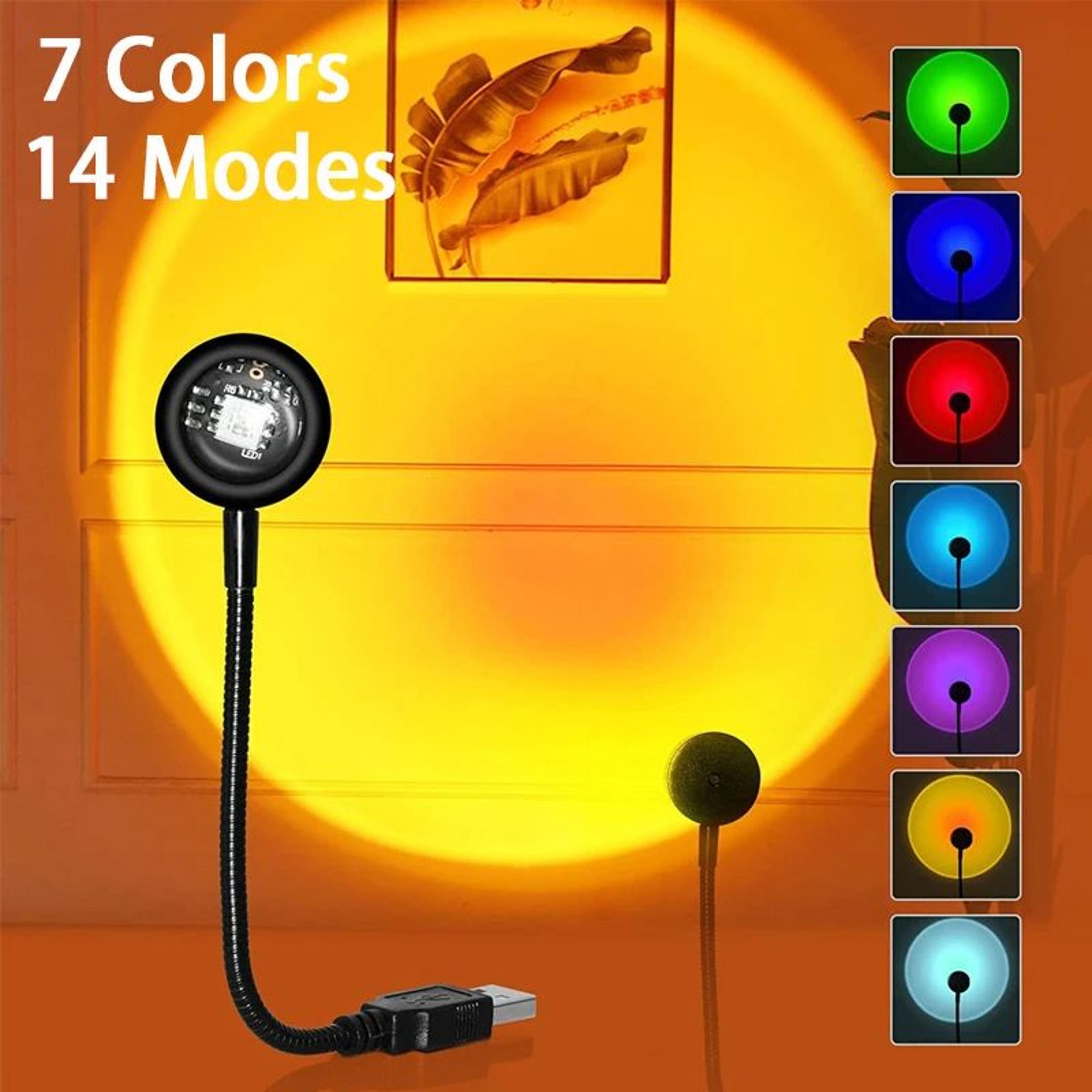 usb led sunset projector ambient atmosphere lamp