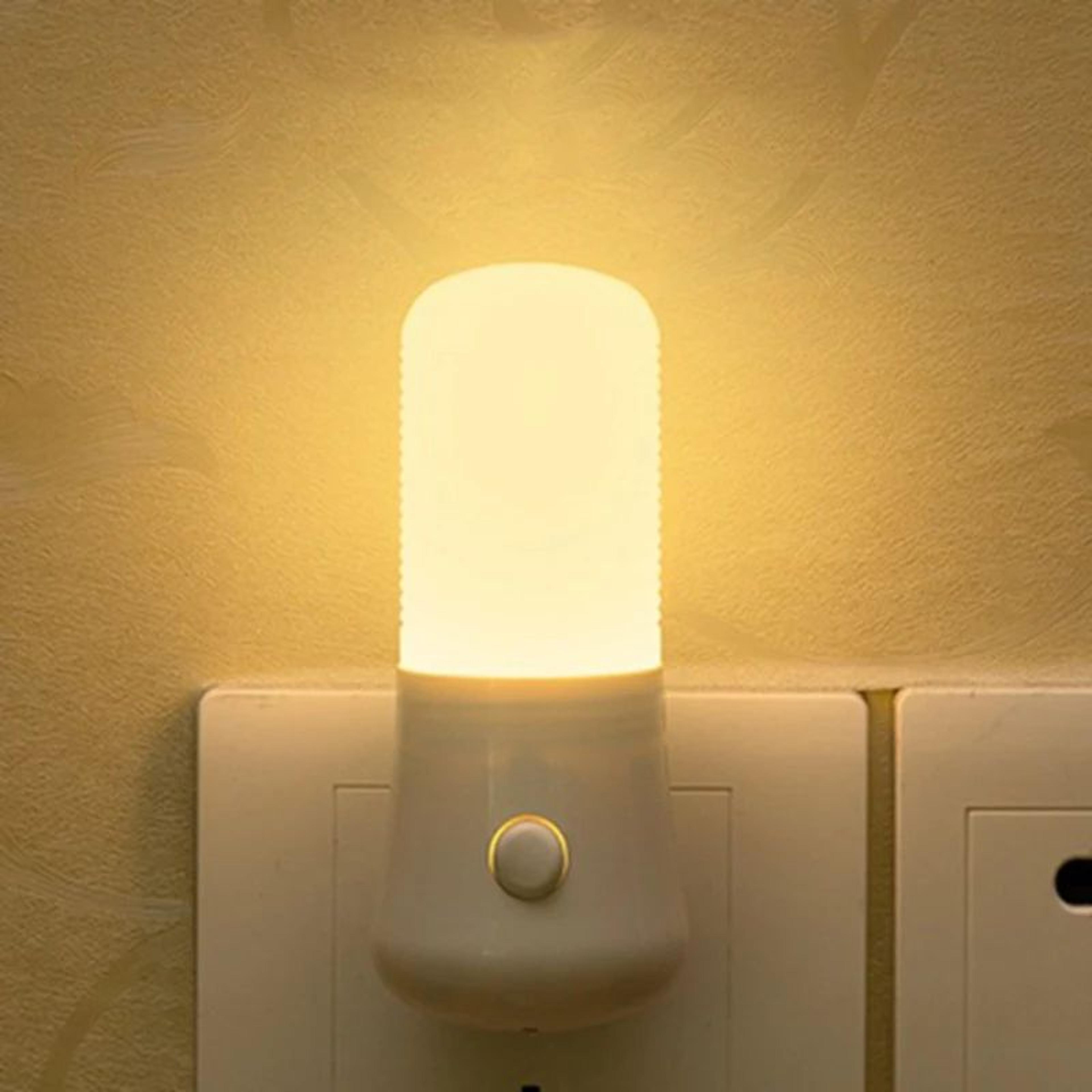 push button led plug in wall night light
