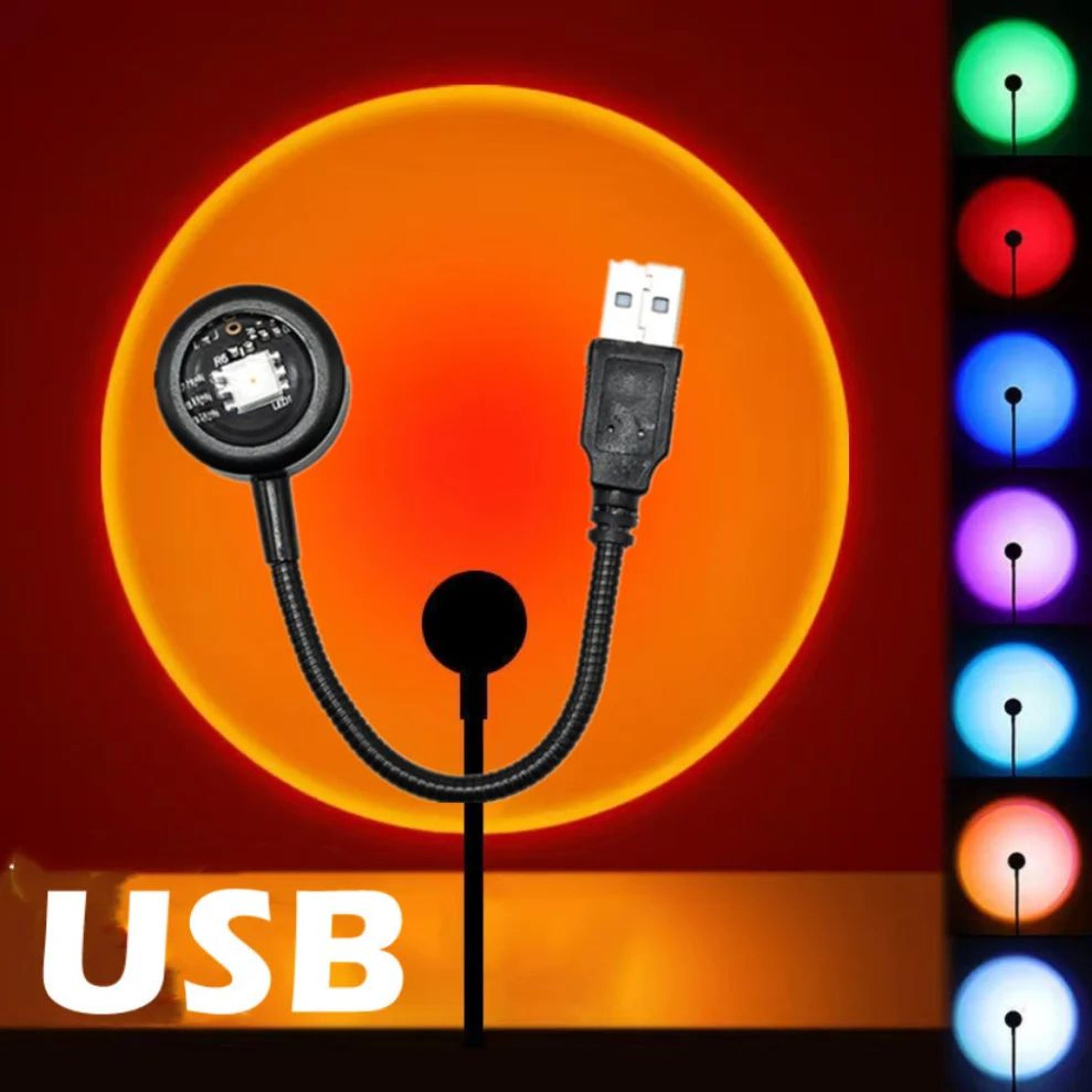 usb led sunset rainbow projector night light
