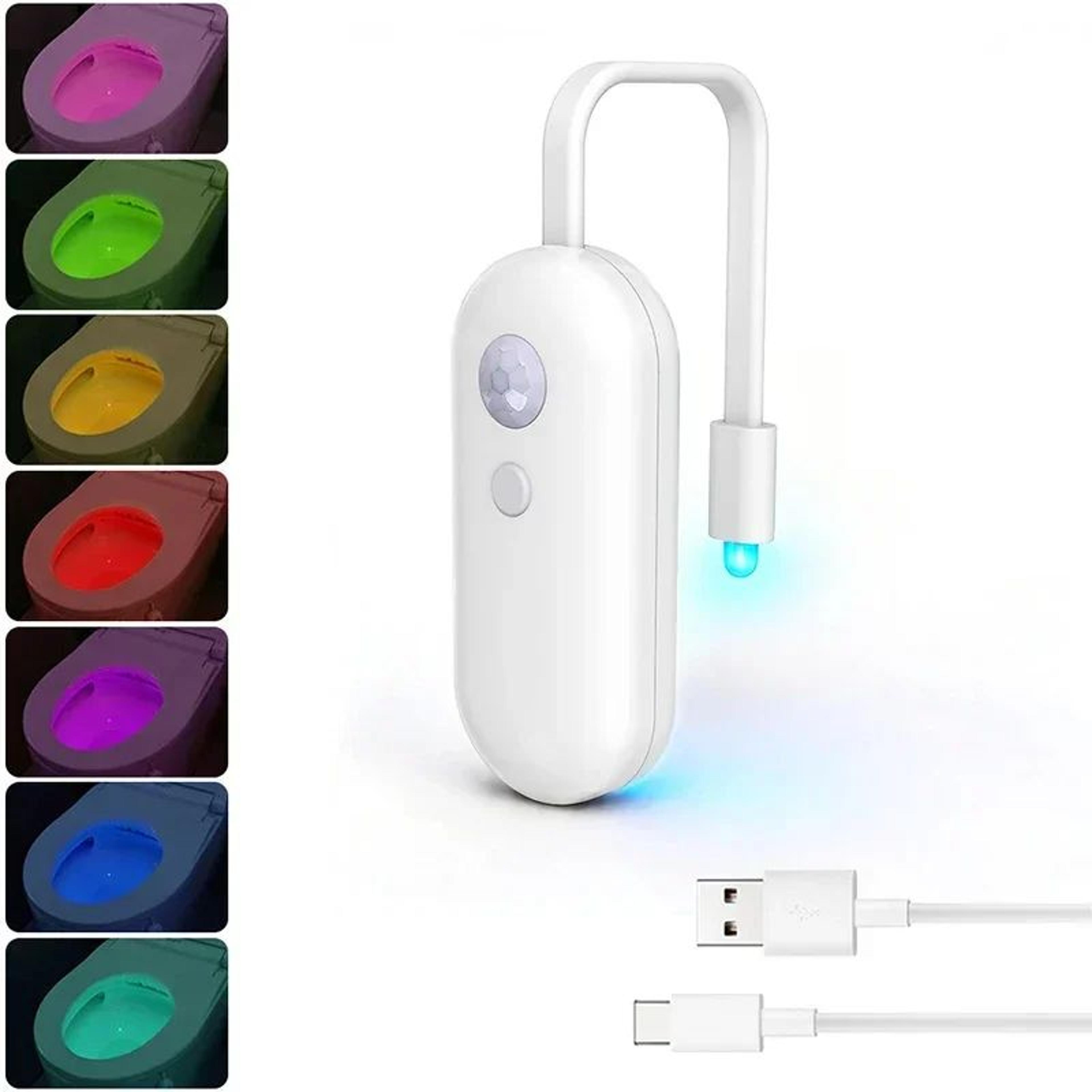 rechargeable motion sensor bathroom night light with 8 colors