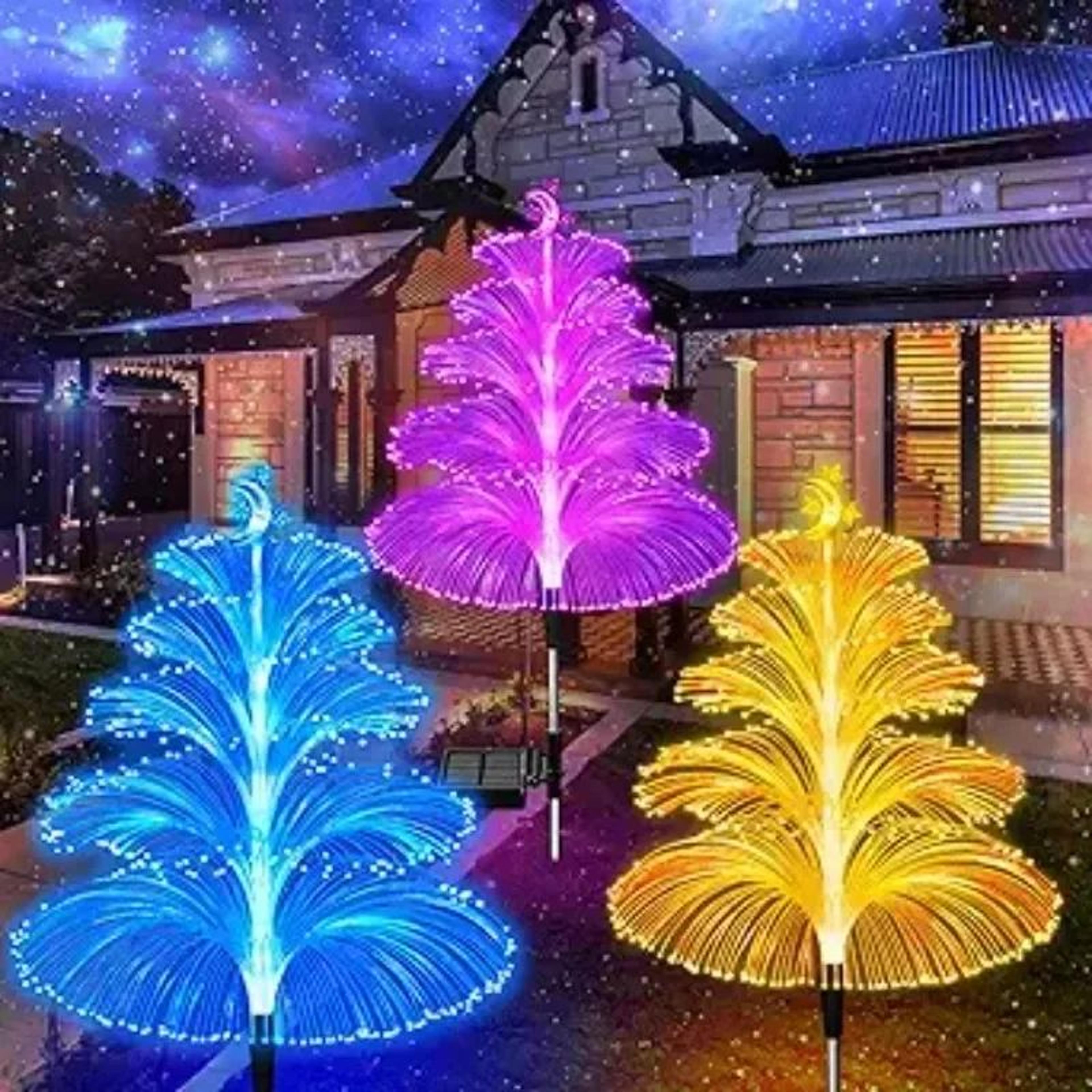 solar led jellyfish garden lights with 7 color changing