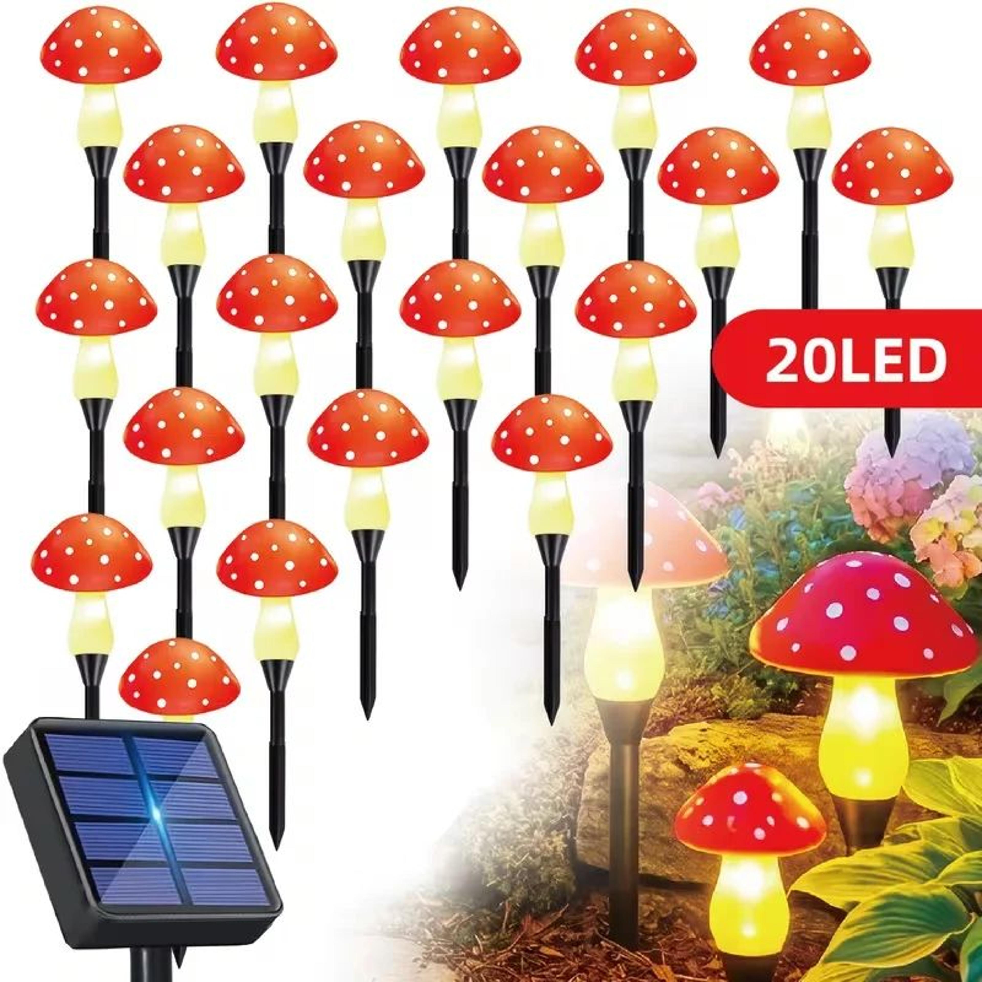 solar led mushroom garden lights for outdoor decor