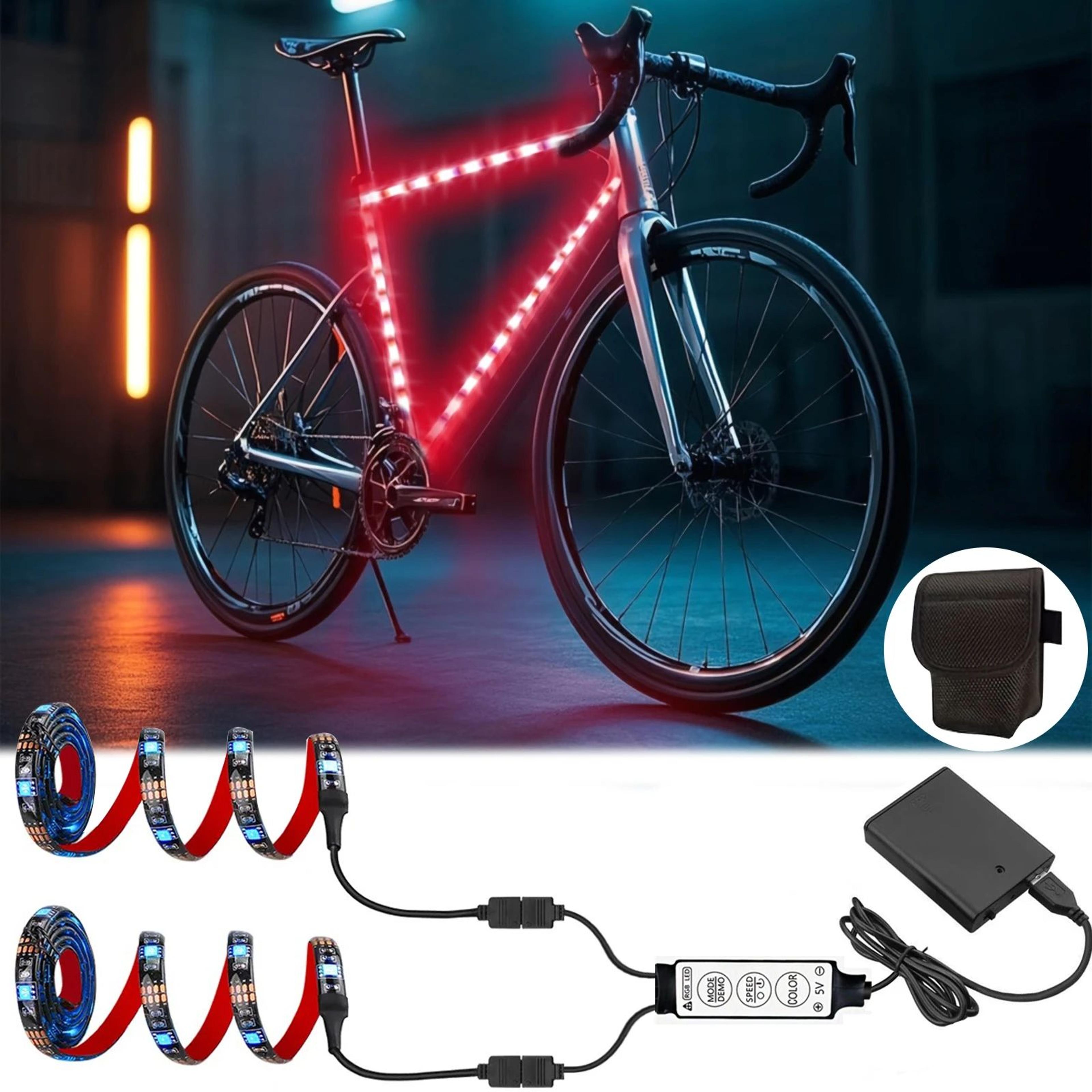 rgb led bicycle strip lights for night cycling