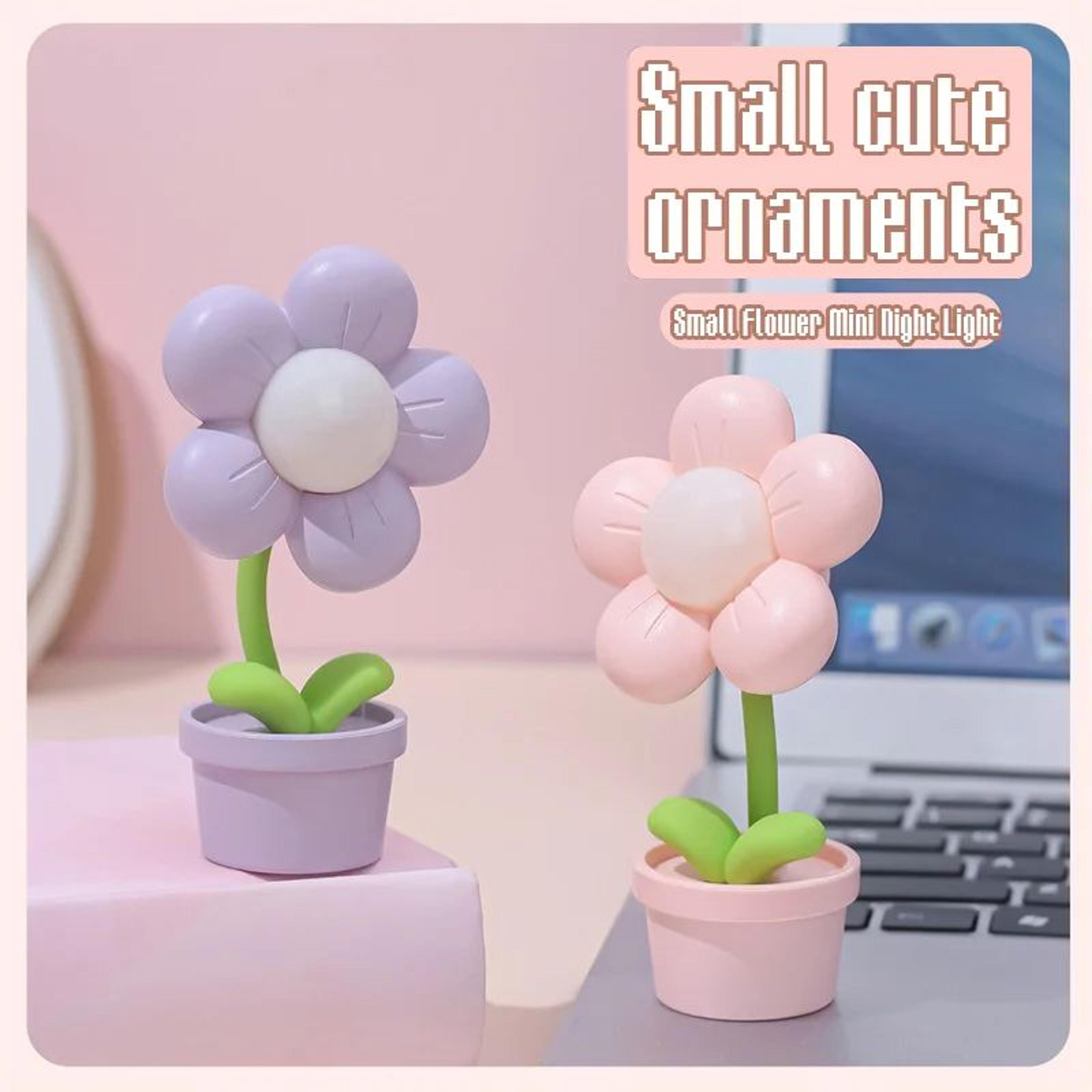 cute mini led flower night light for bedroom and bedside decor