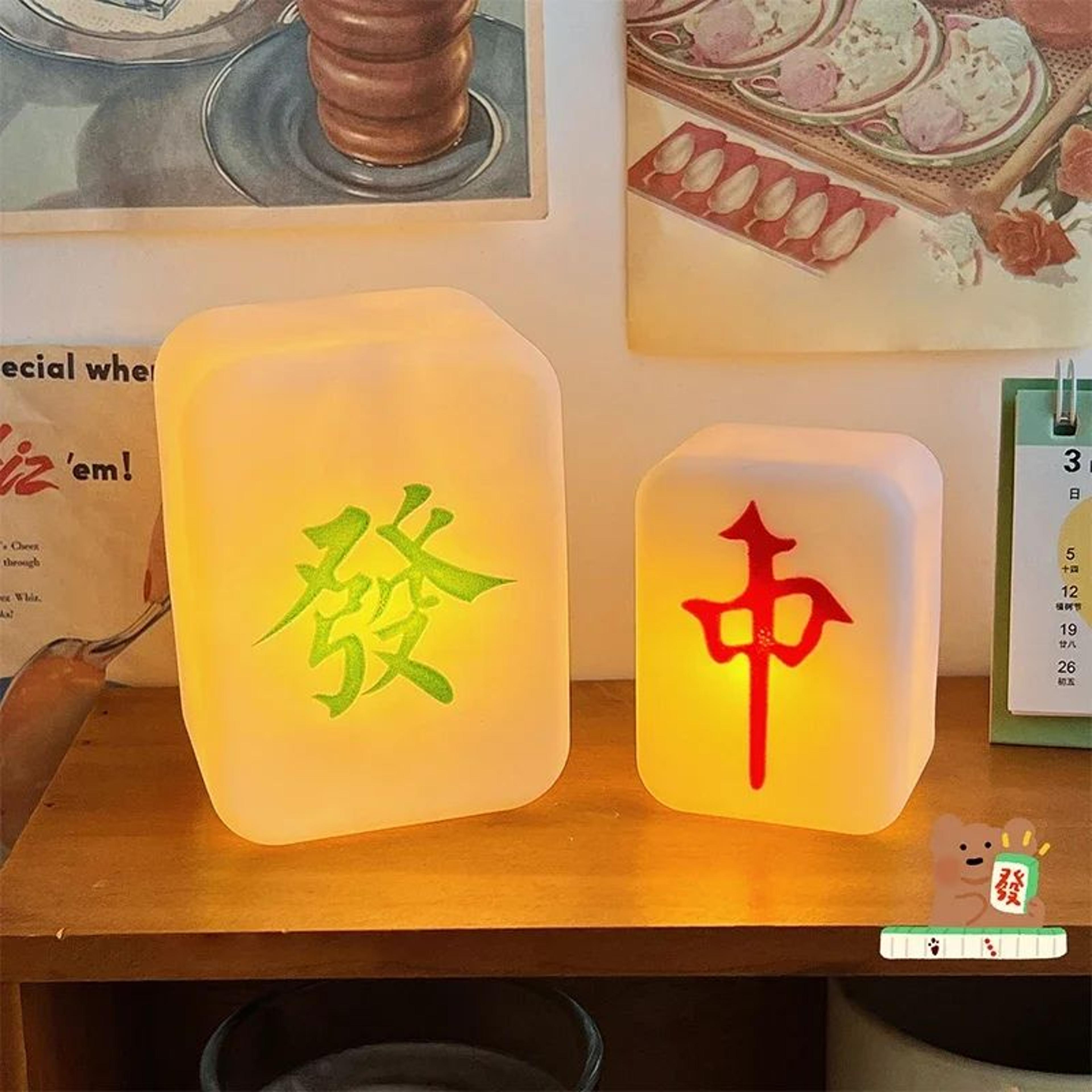 chinese mahjong soft glow led night light