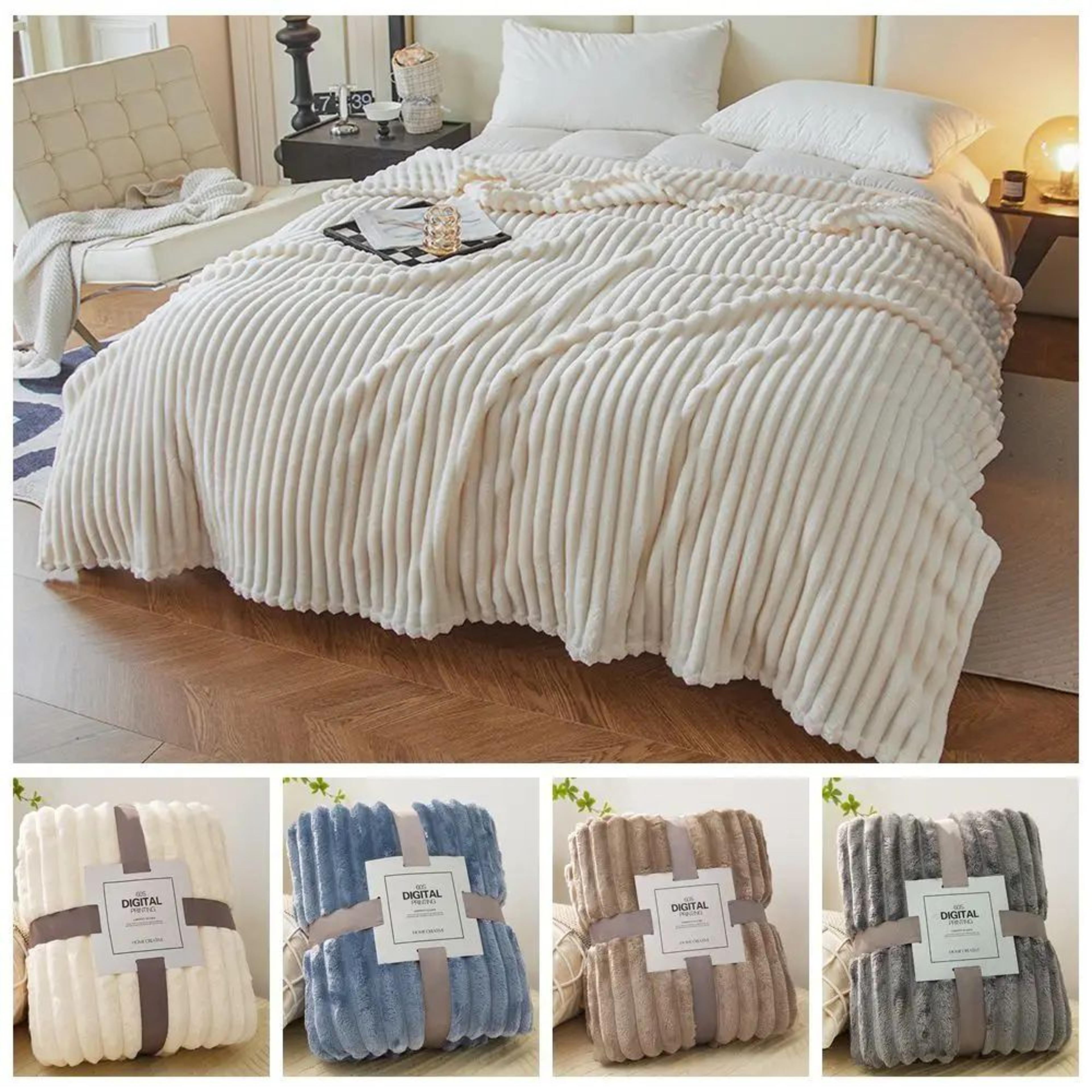 ultra soft double sided fleece warm throw blanket