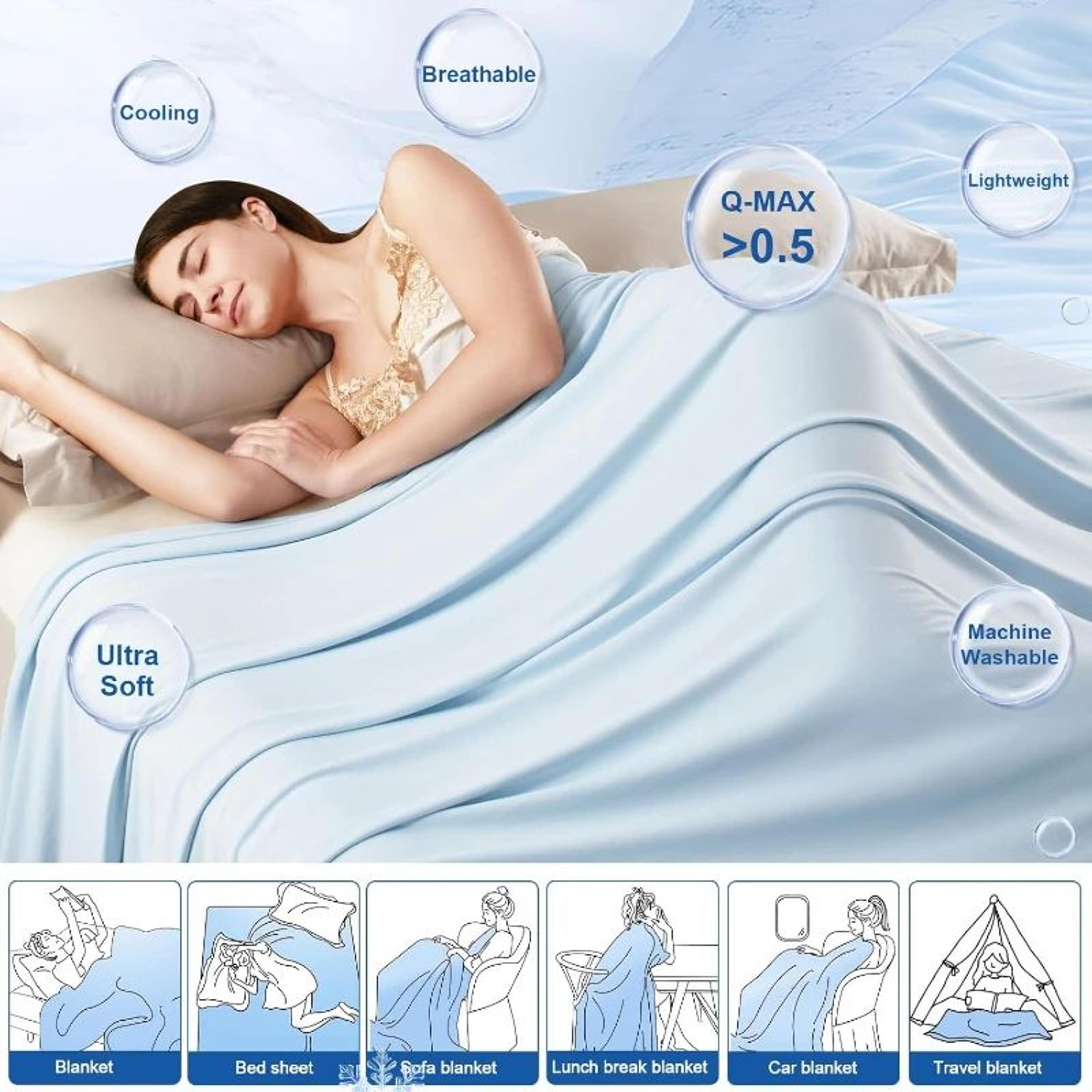 ultra cool ice silk lightweight summer blanket