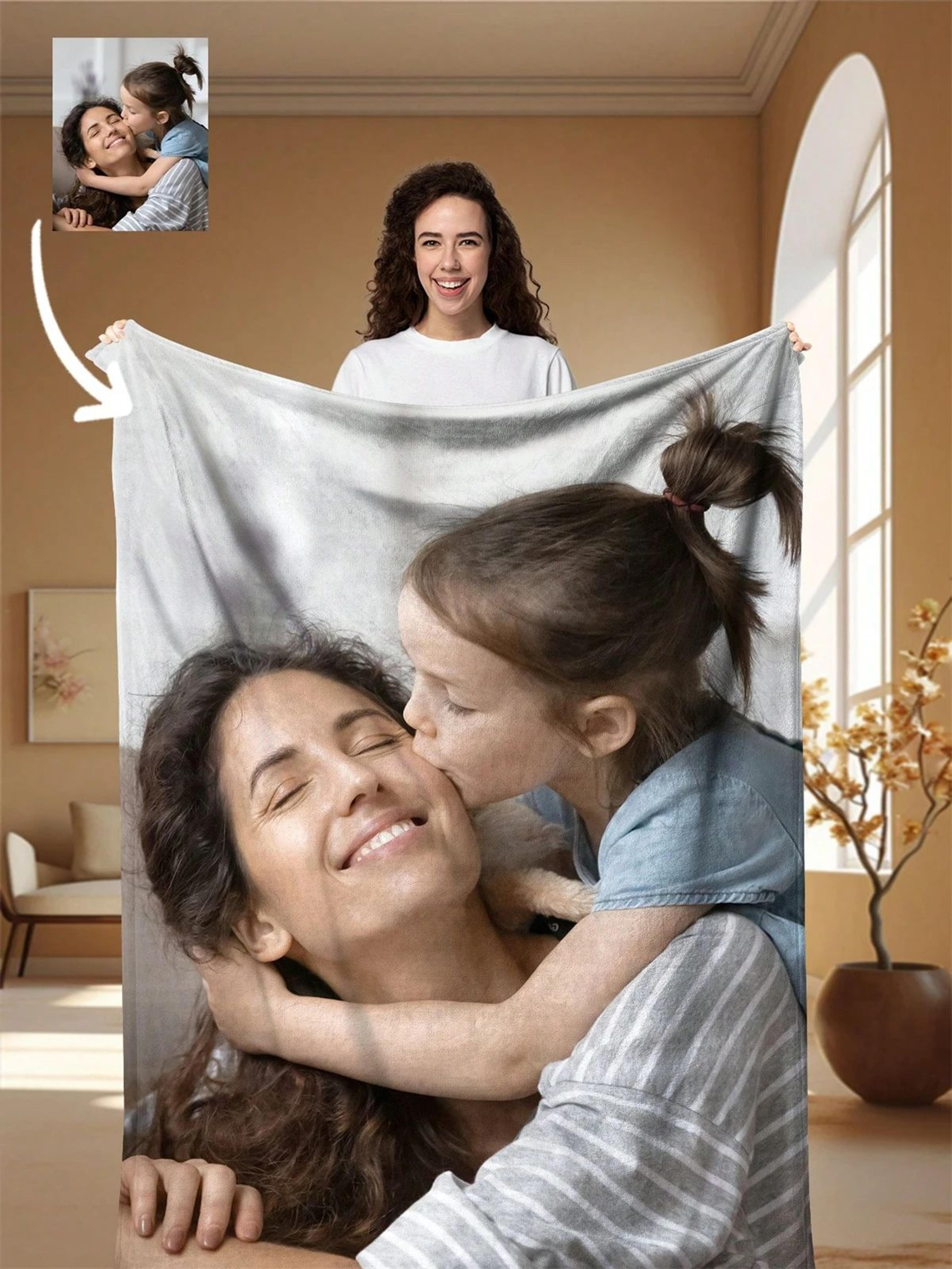 personalized photo custom warm throw blanket