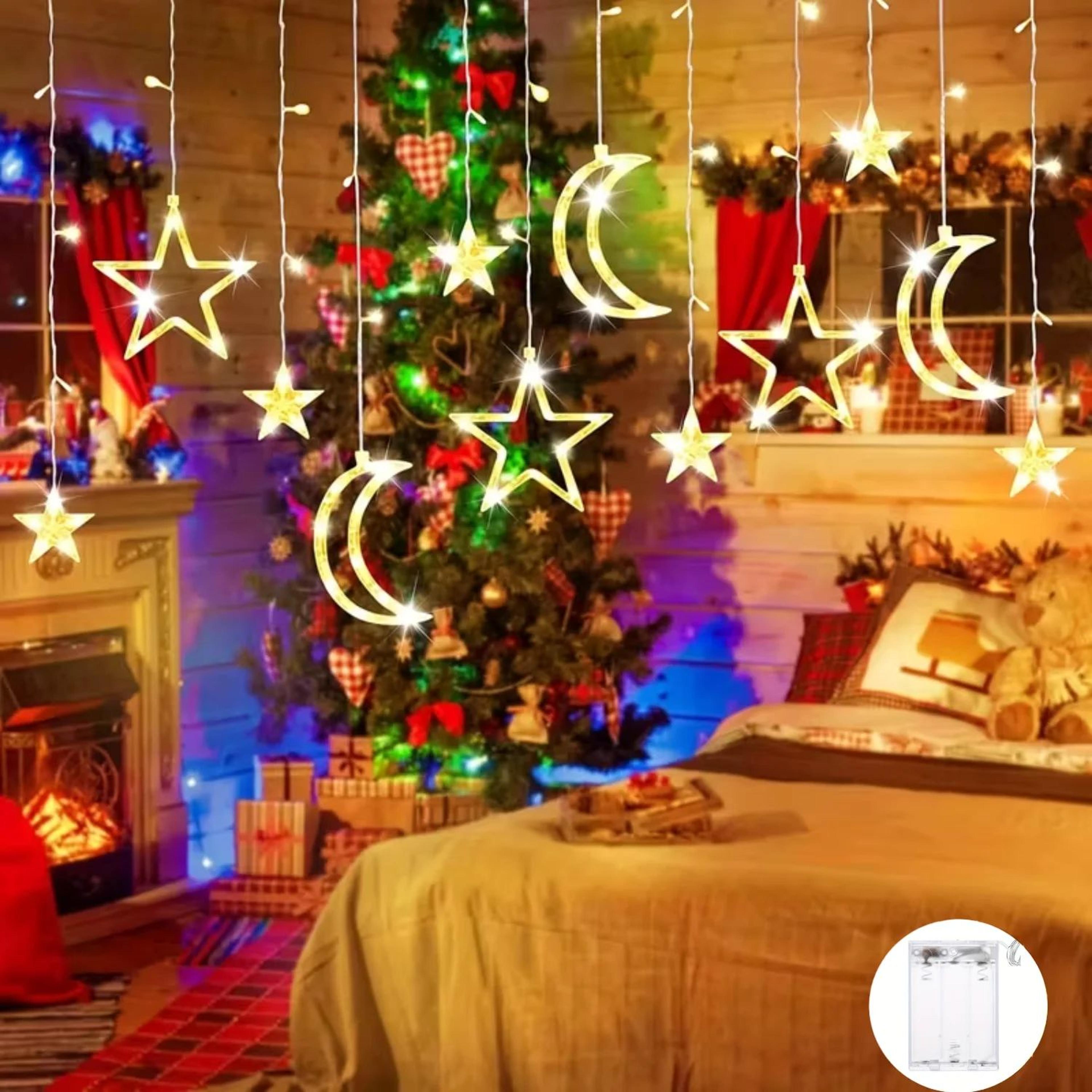 star moon led curtain string lights for room decor