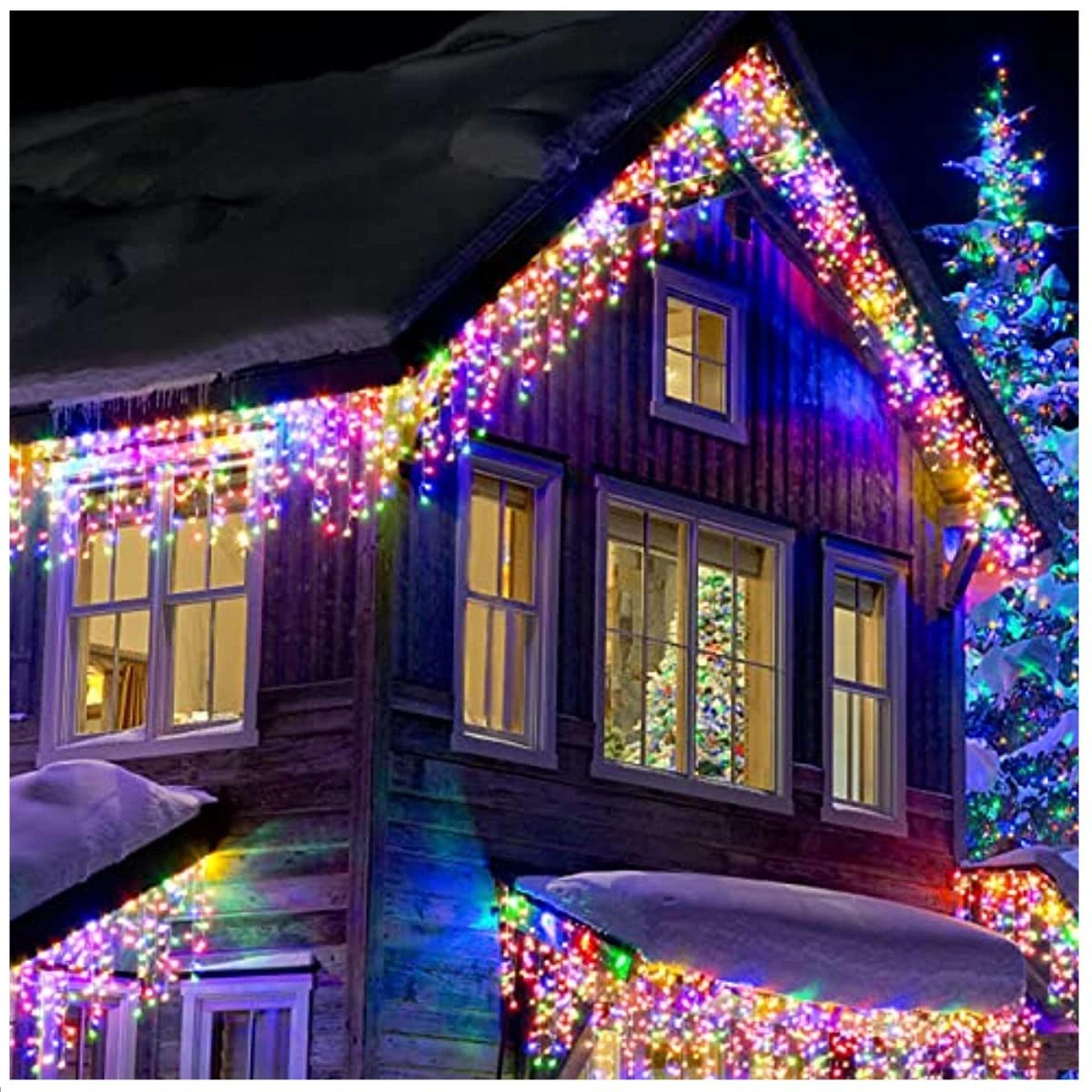 led icicle curtain lights for outdoor holiday decor