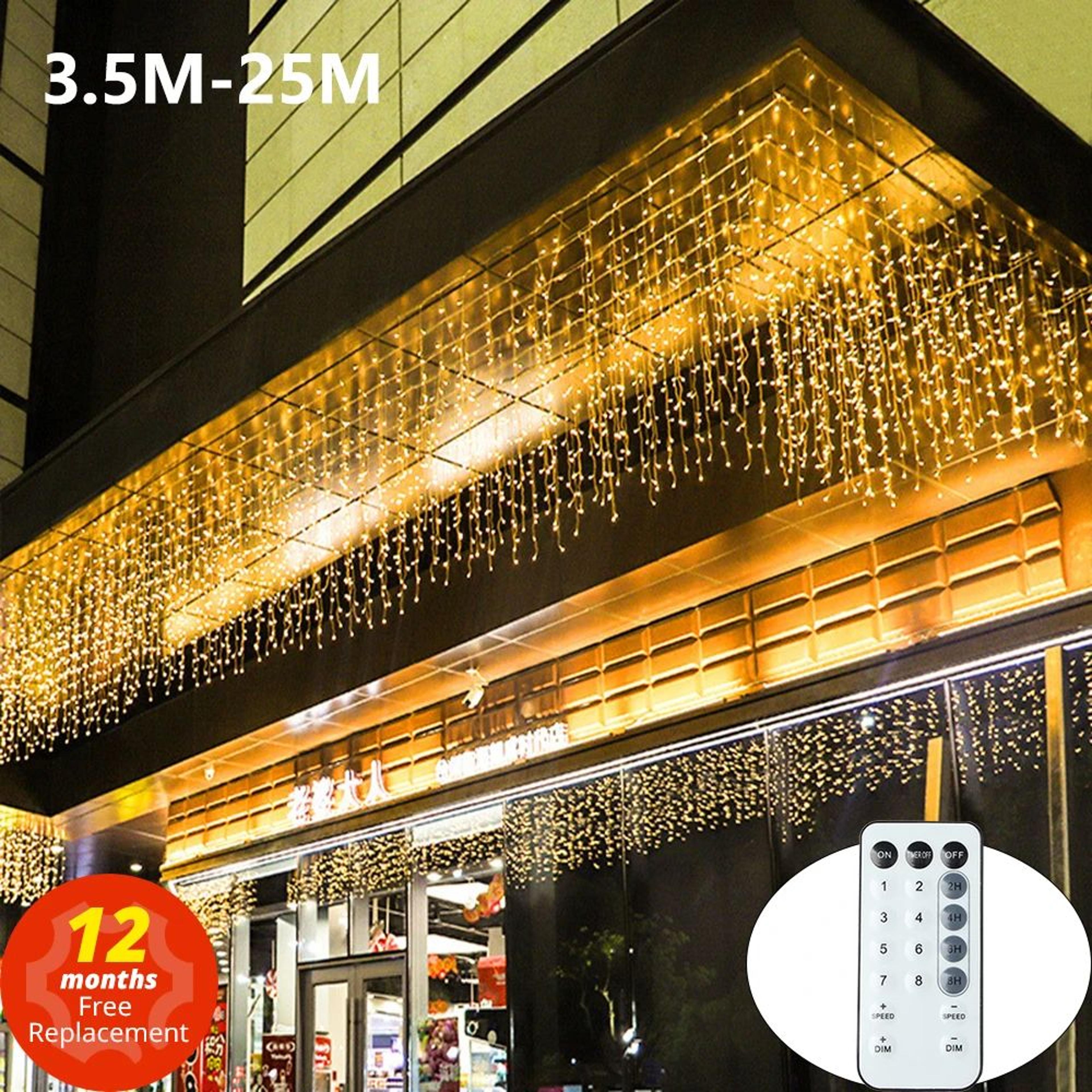 led icicle curtain string lights with remote