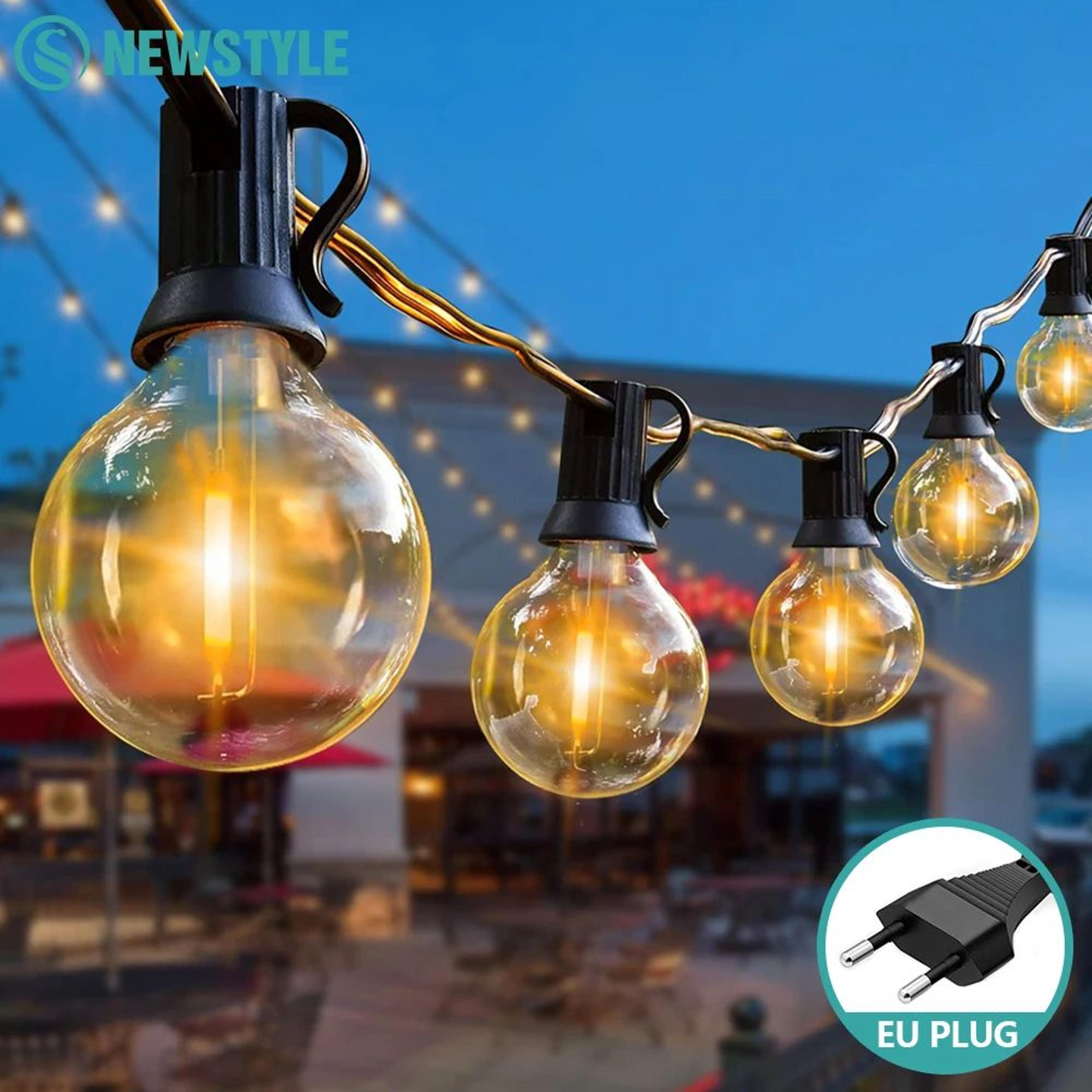 outdoor g40 led string lights with shatterproof bulbs