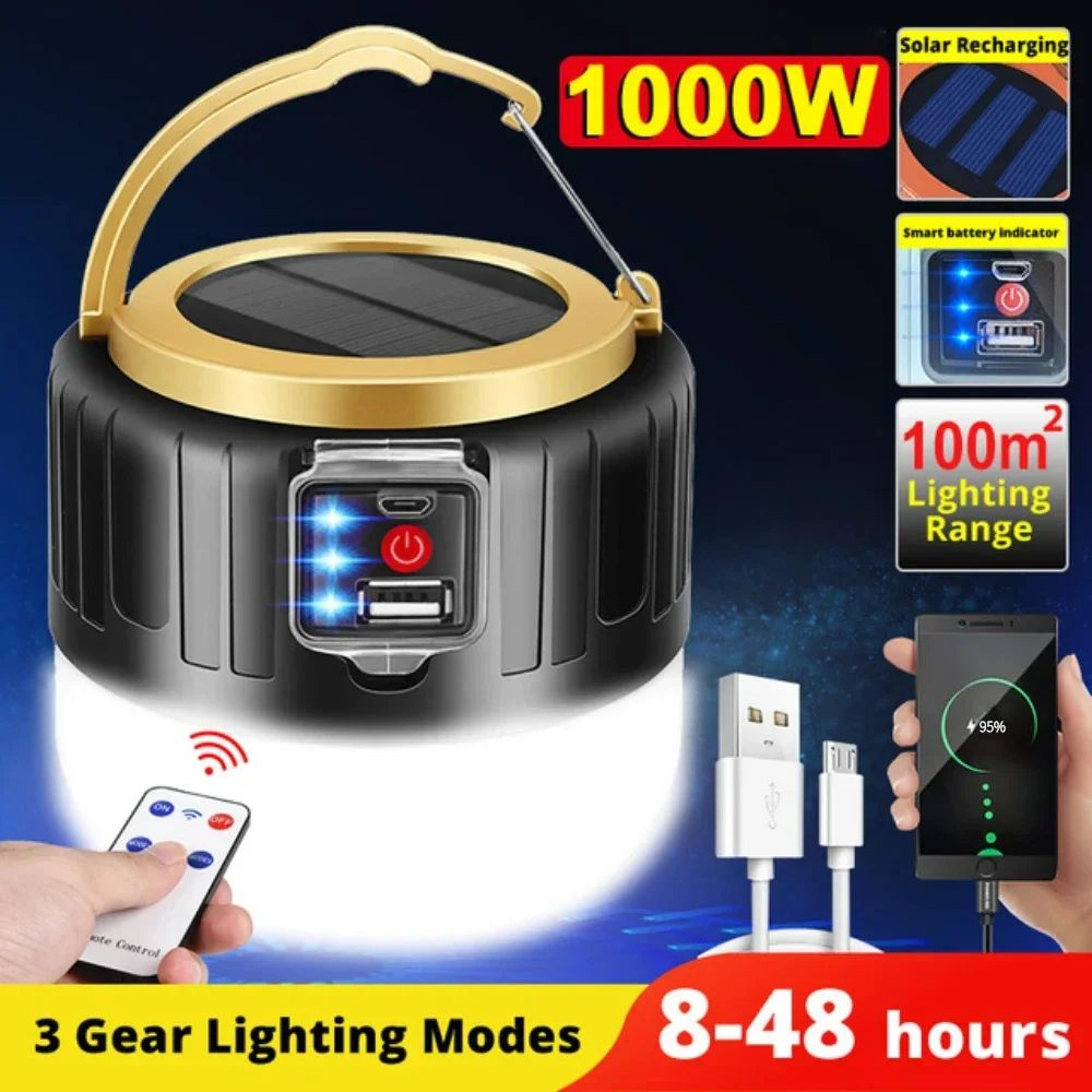 solar rechargeable led camping lantern for outdoor use