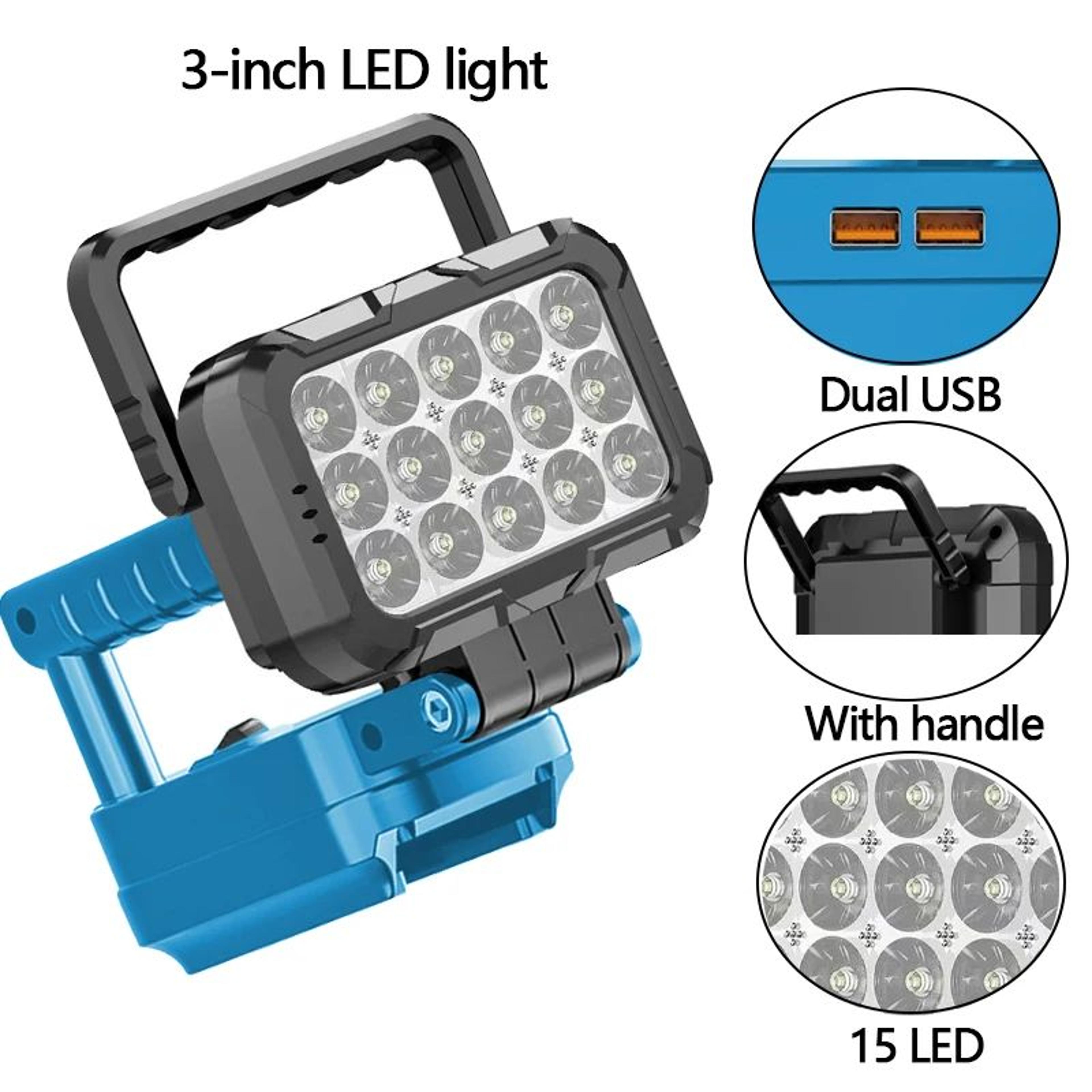 3 inch led work light for makita 18v battery with usb port