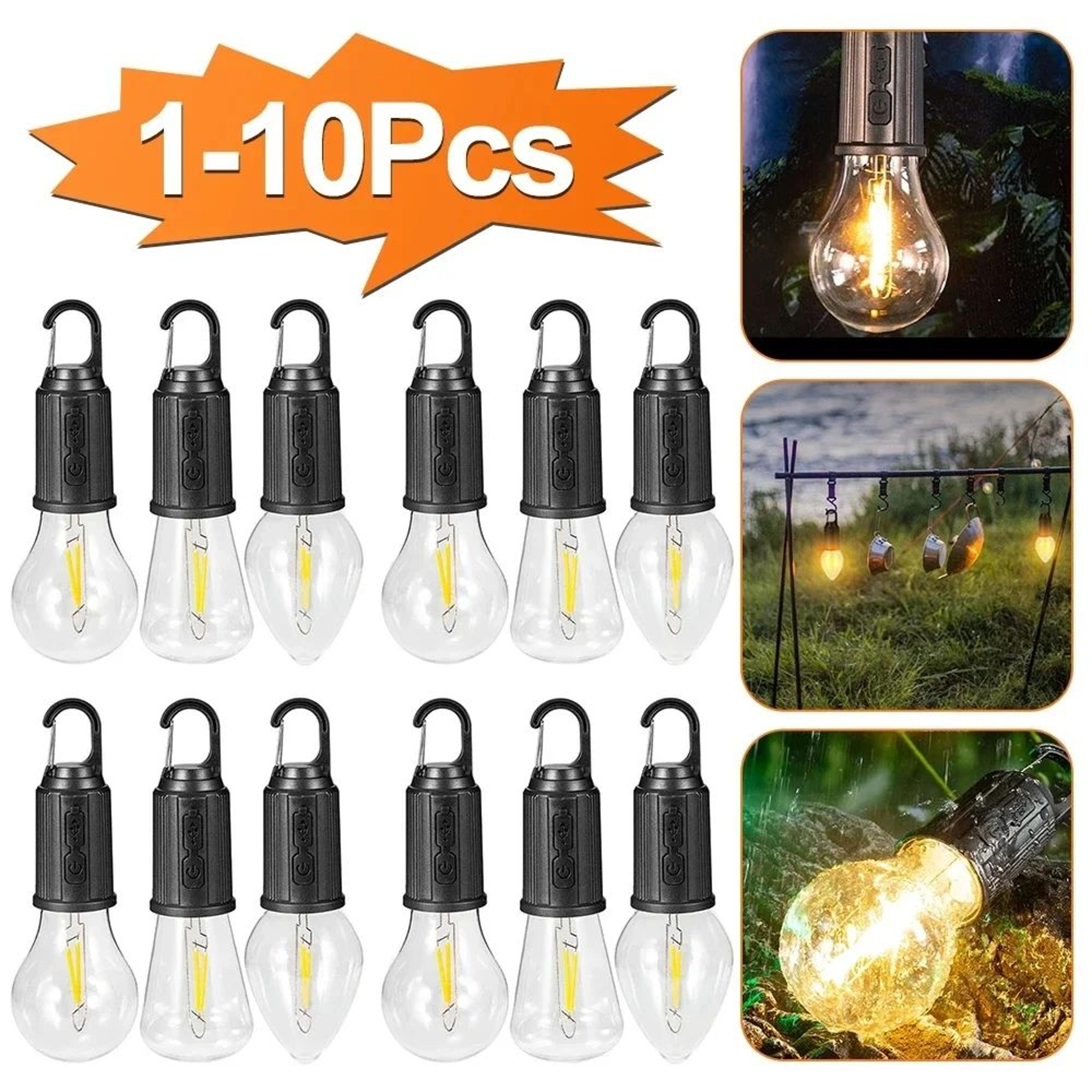 portable type c rechargeable led camping lantern with hook