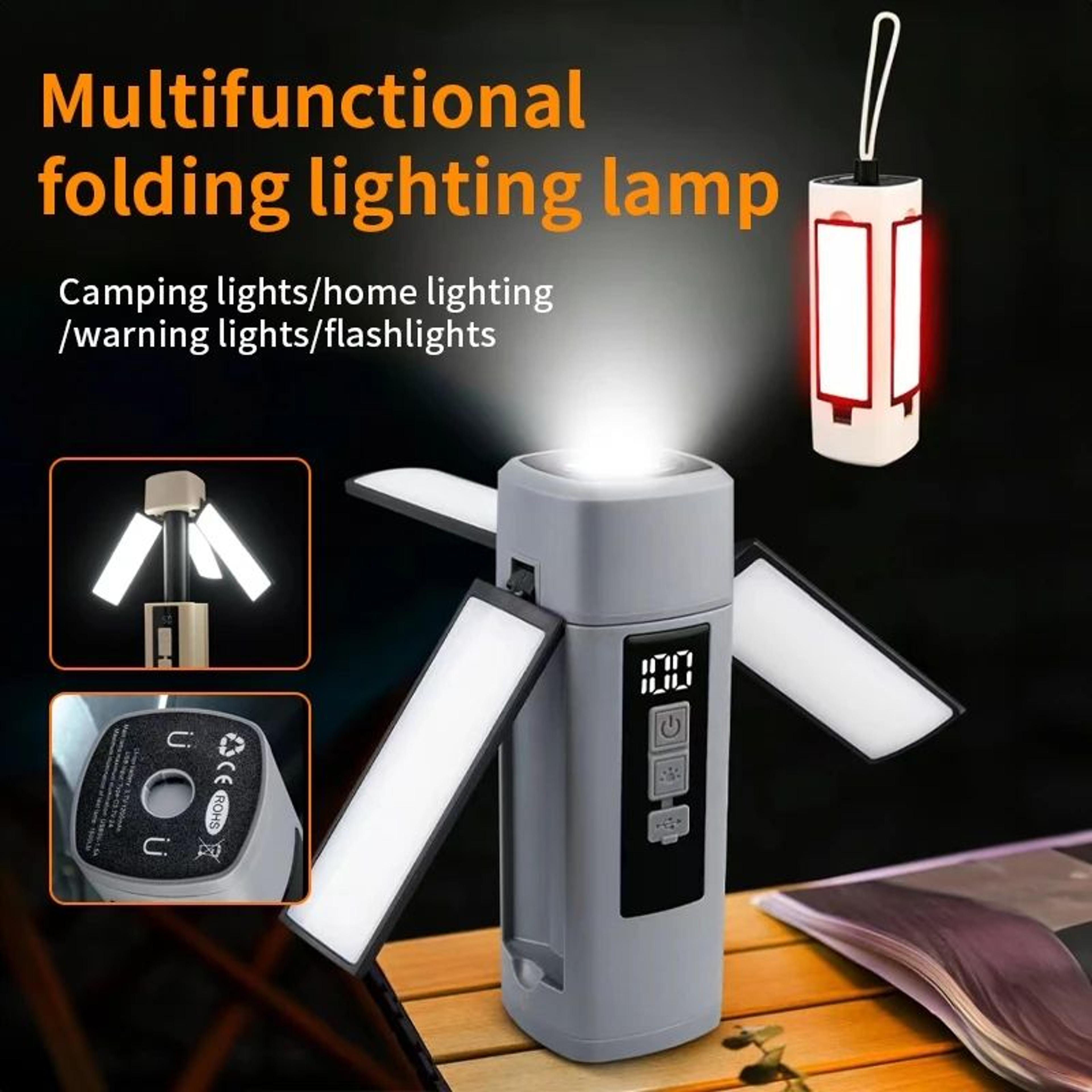 foldable rechargeable camping lantern with battery display