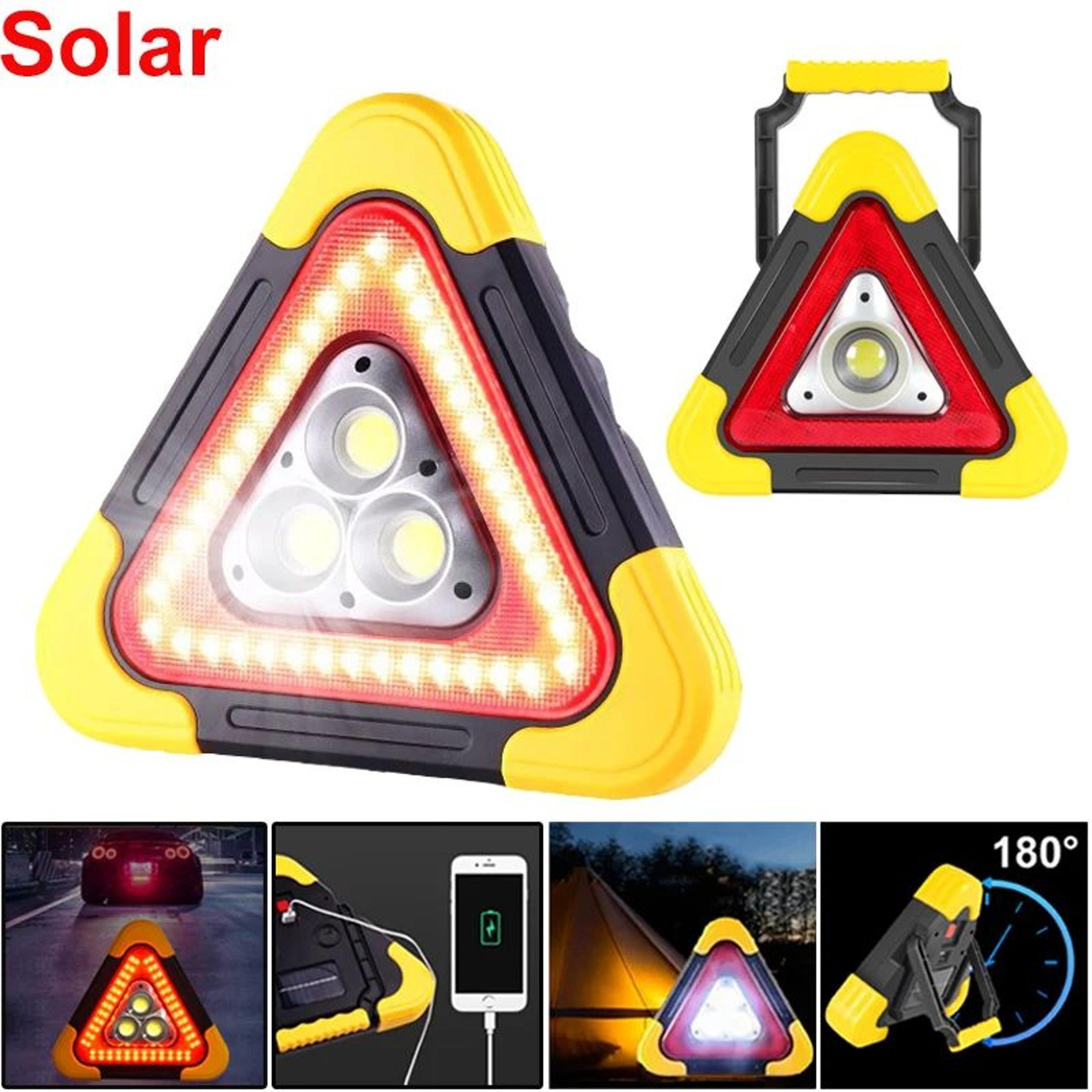 3 in 1 solar emergency triangular warning and camping light