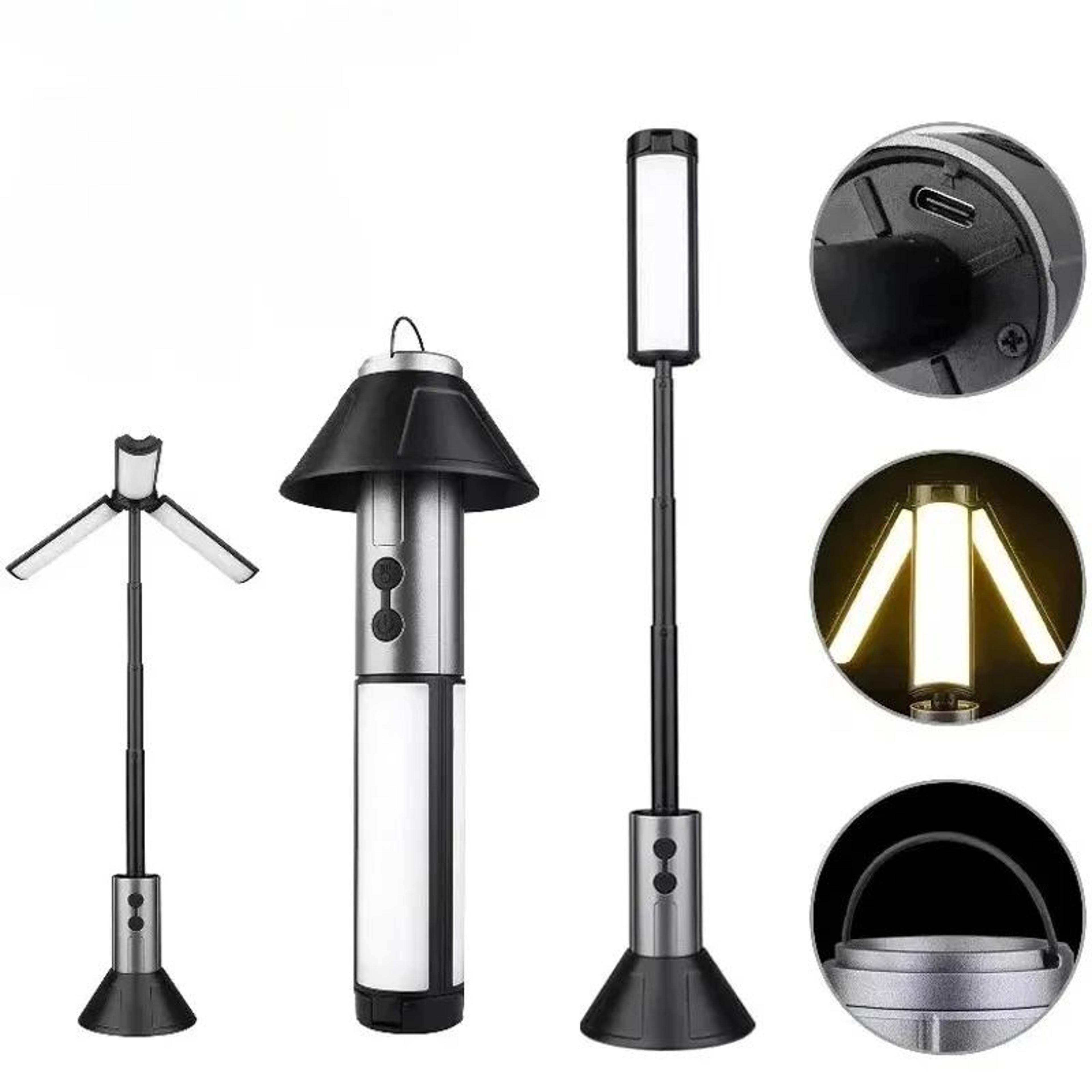 2 in 1 usb rechargeable camping lantern and flashlight