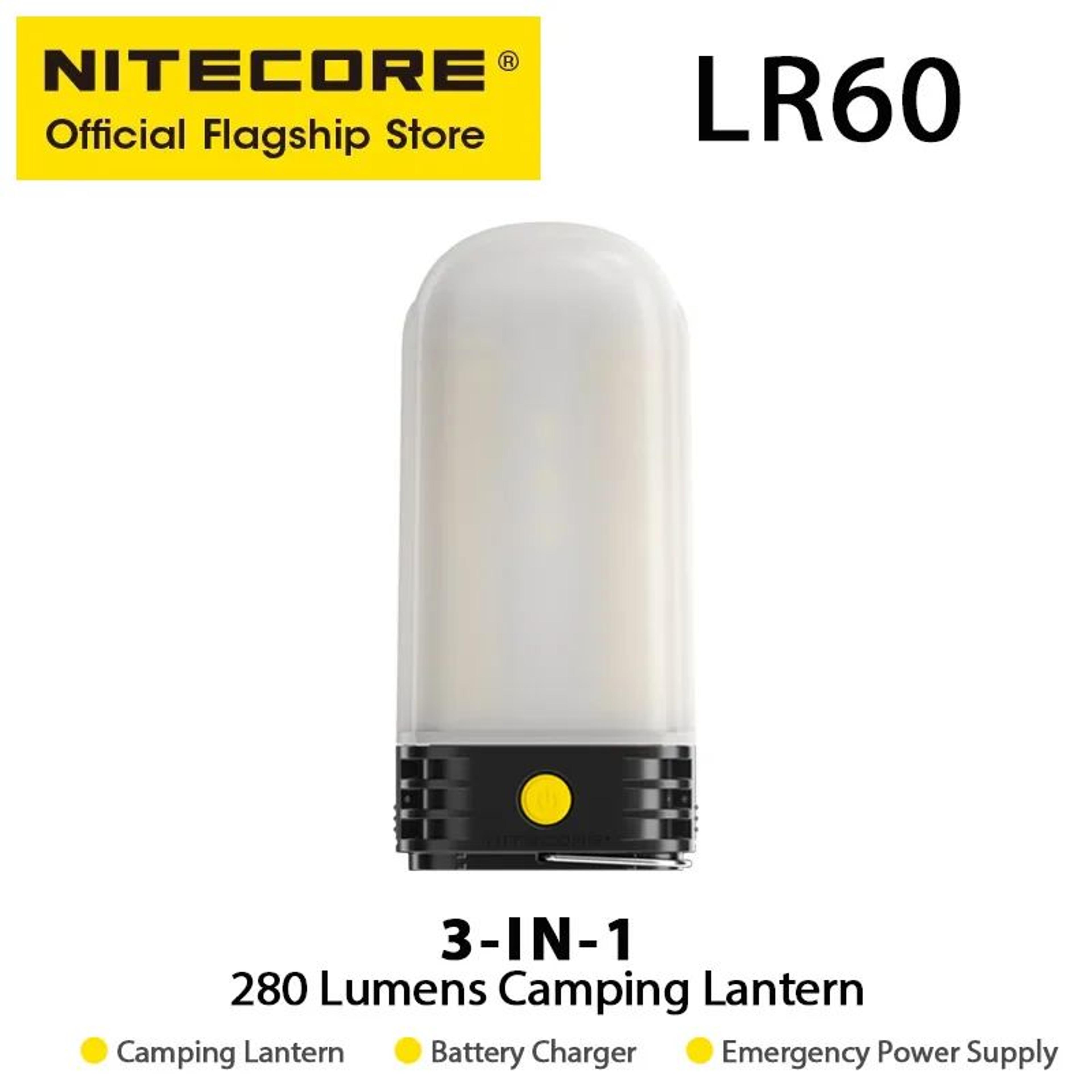 nitecore lr60 usb c rechargeable 280 lumen camping lantern