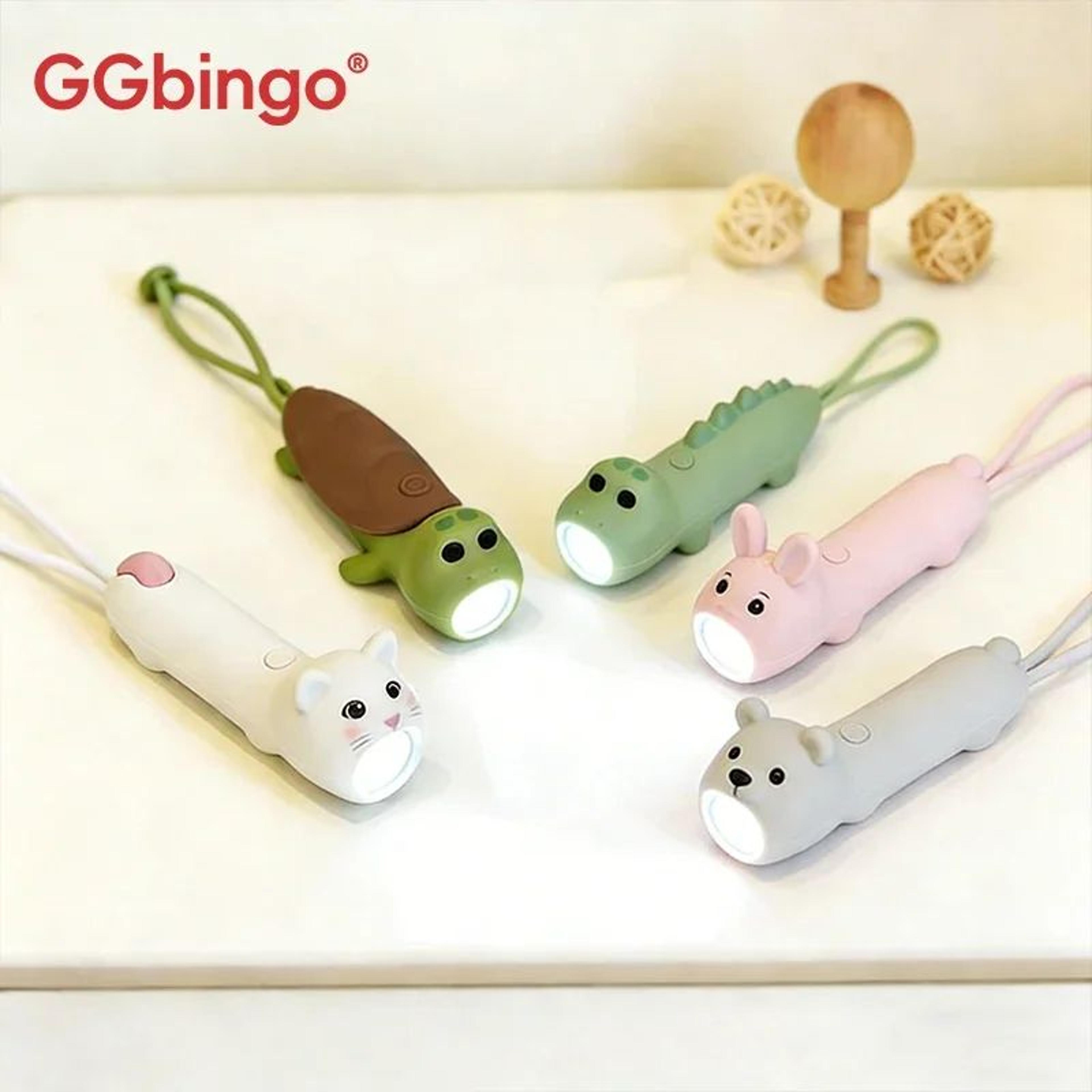 ggbingo soft silicone bear rabbit rechargeable led flashlight